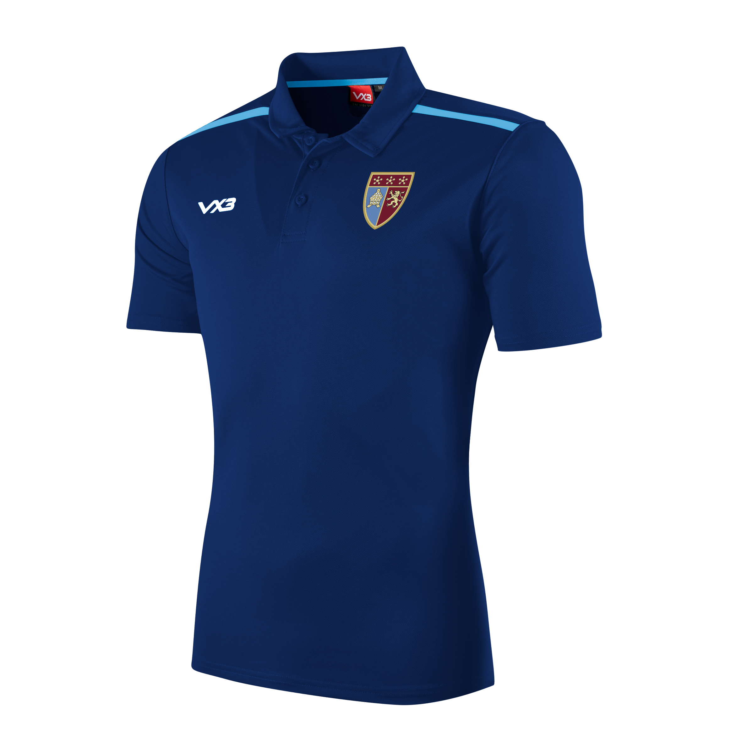 Addiscombe Cricket Club Fortis Youth Polo Navy/Sky