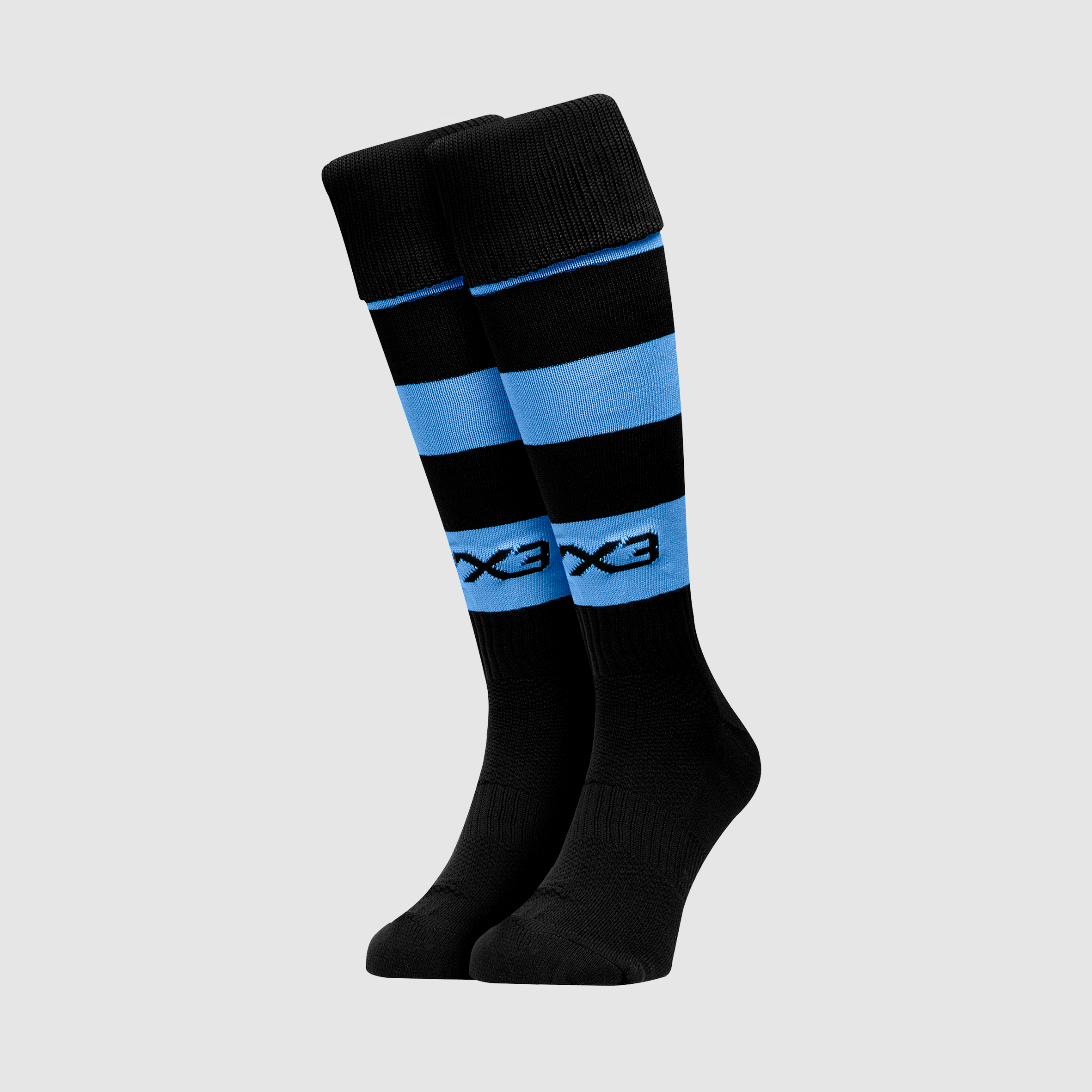 Youth Hooped Playing Socks Black/Sky
