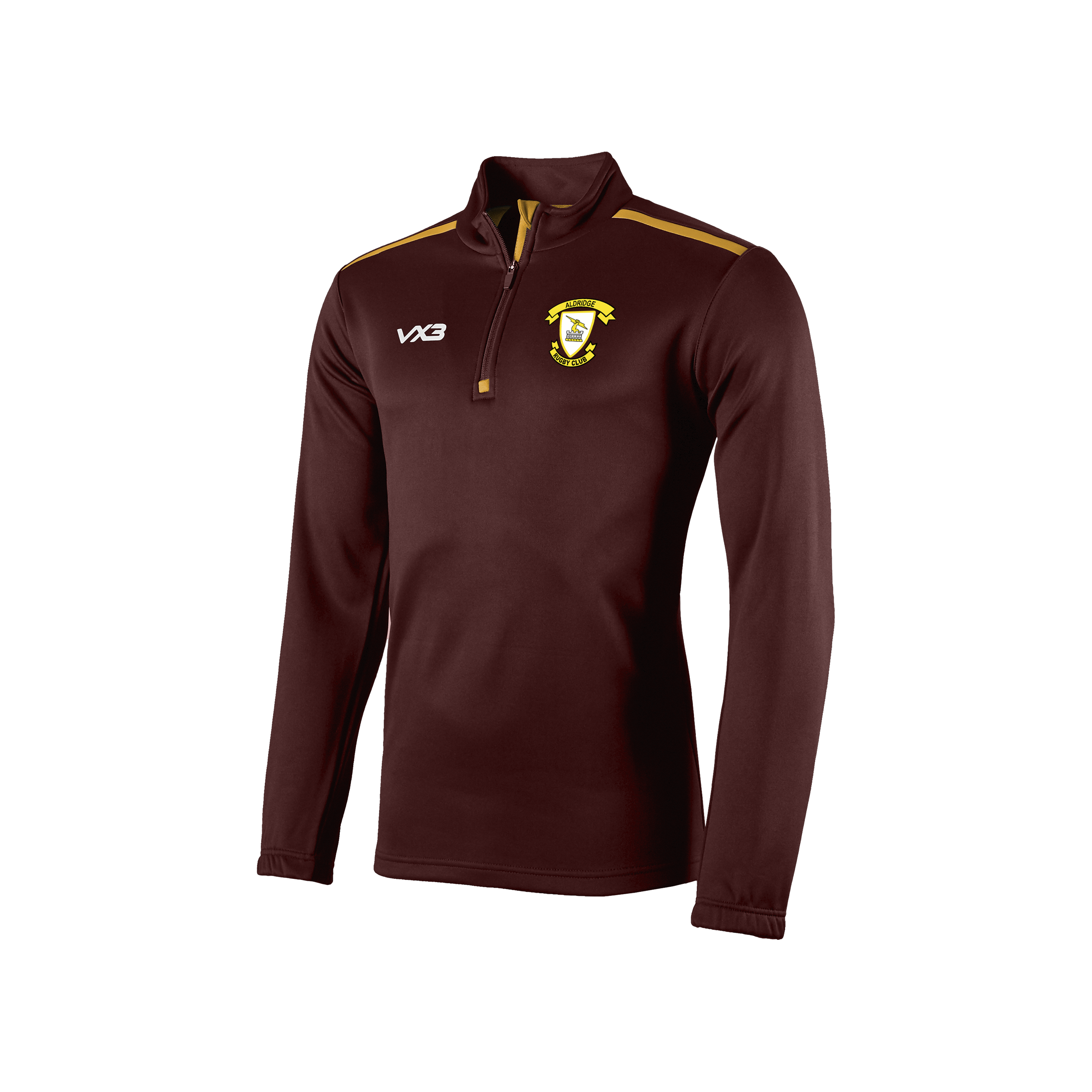Aldridge Rugby Club Fortis Quarter Zip Sweat Maroon/Amber