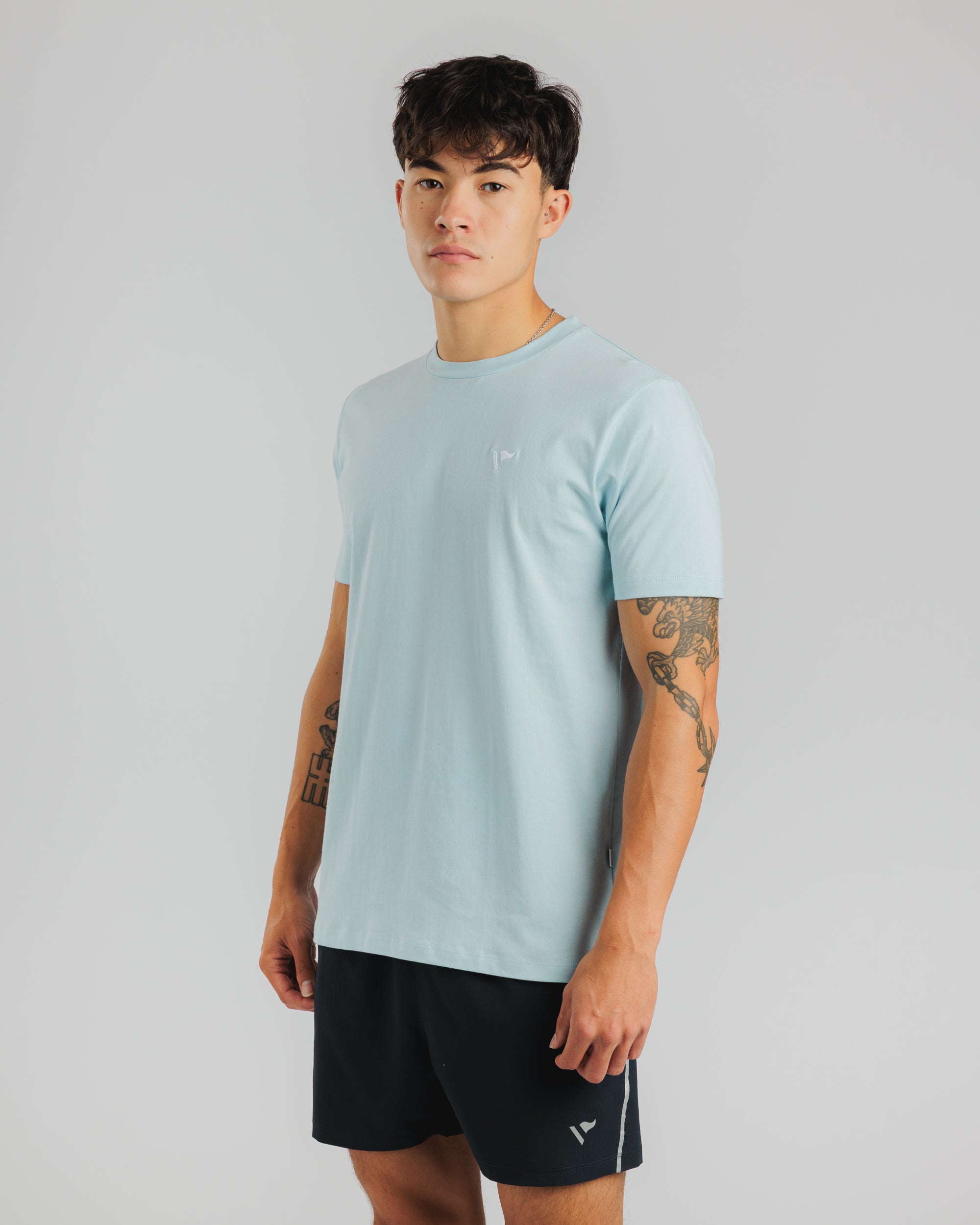 S Cotton Tee - Sky Mist