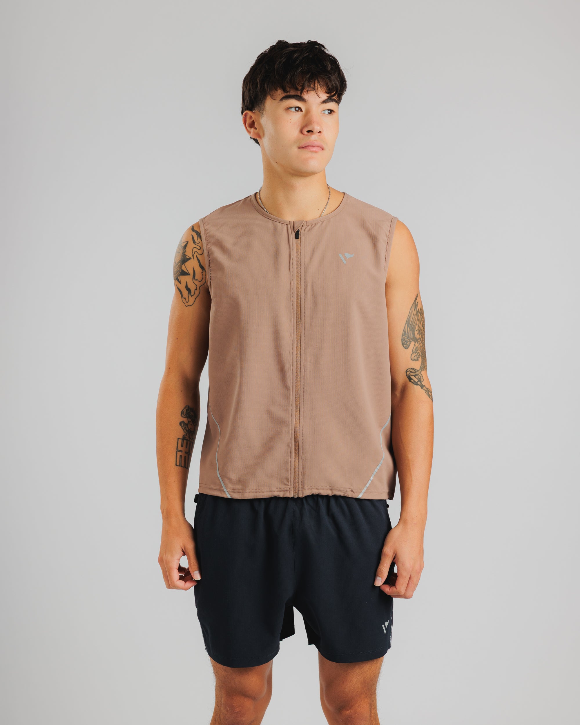 Pace Running Gilet - Driftwood