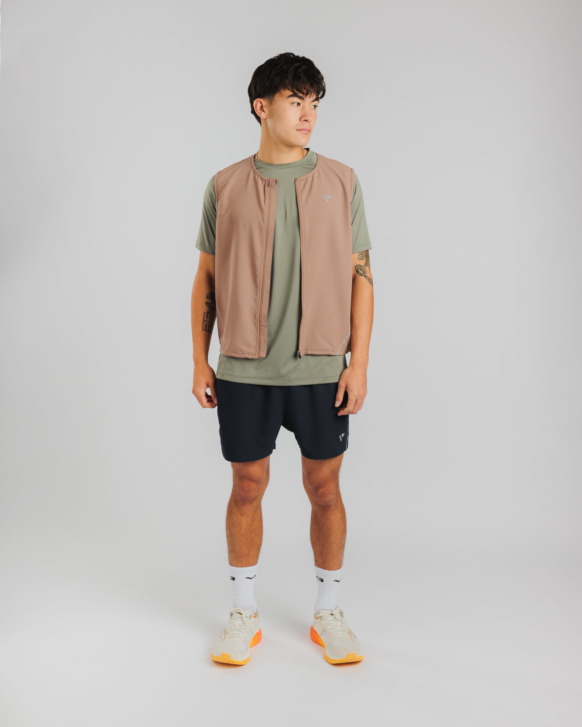 Pace Running Gilet - Driftwood