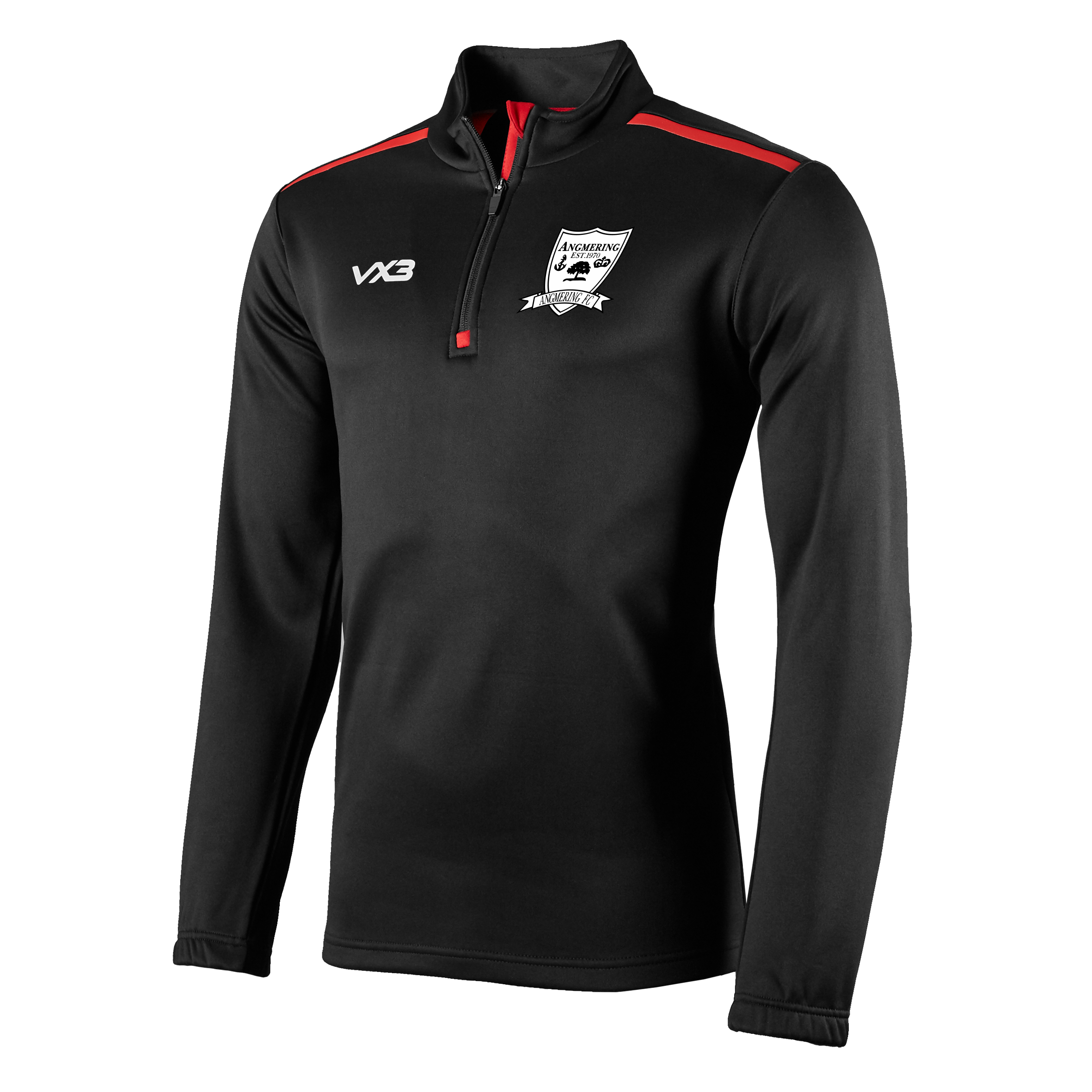 Angmering Youth FC Fortis Quarter Zip Sweat Black/Red
