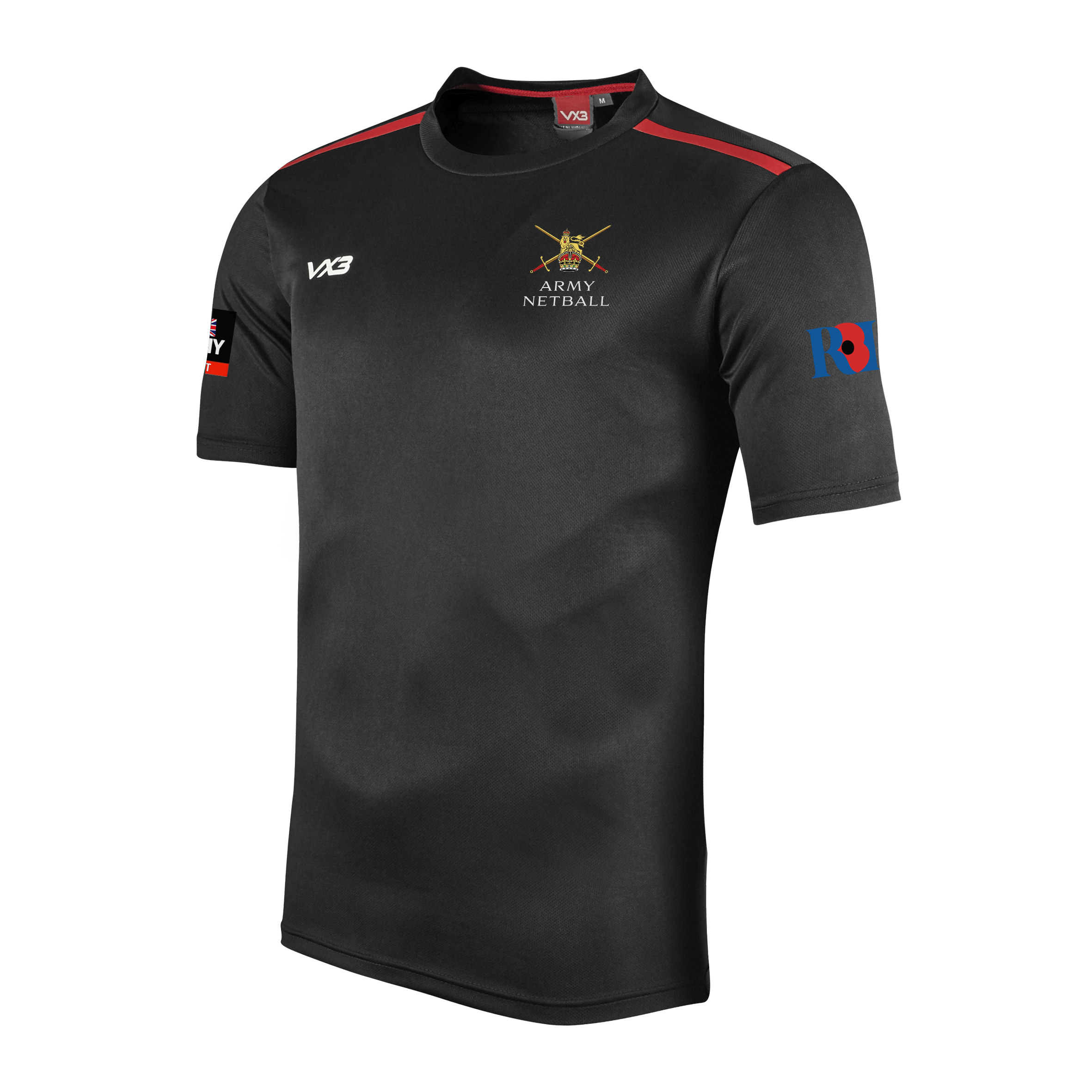 Army Netball Black Fortis Tee