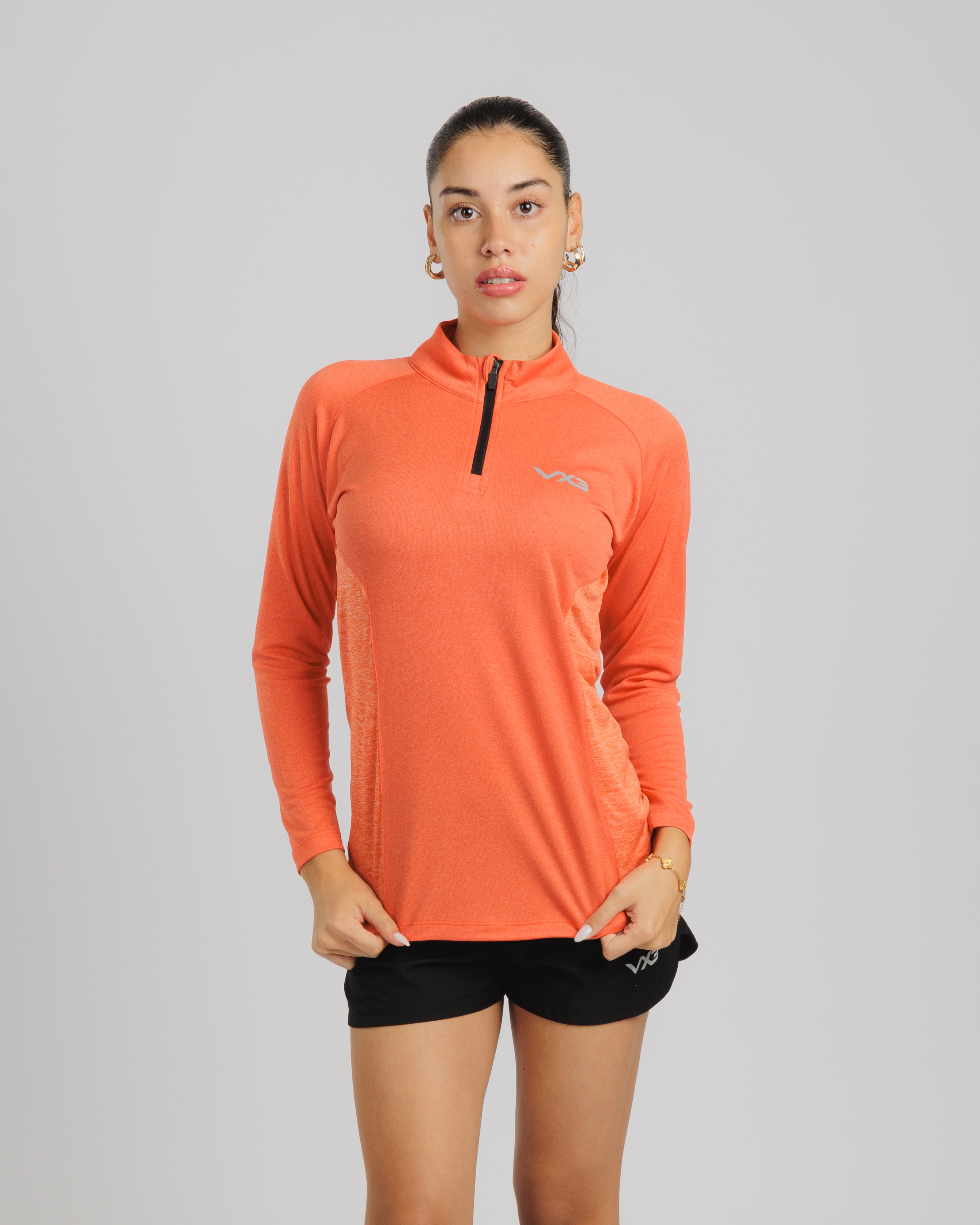 Aurora Ladies Quarter Zip Apricot
