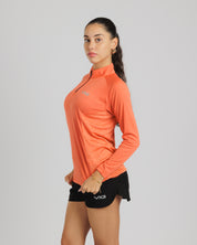 Aurora Ladies Quarter Zip Apricot