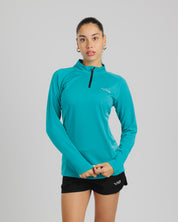 Aurora Ladies Quarter Zip Azure Blue