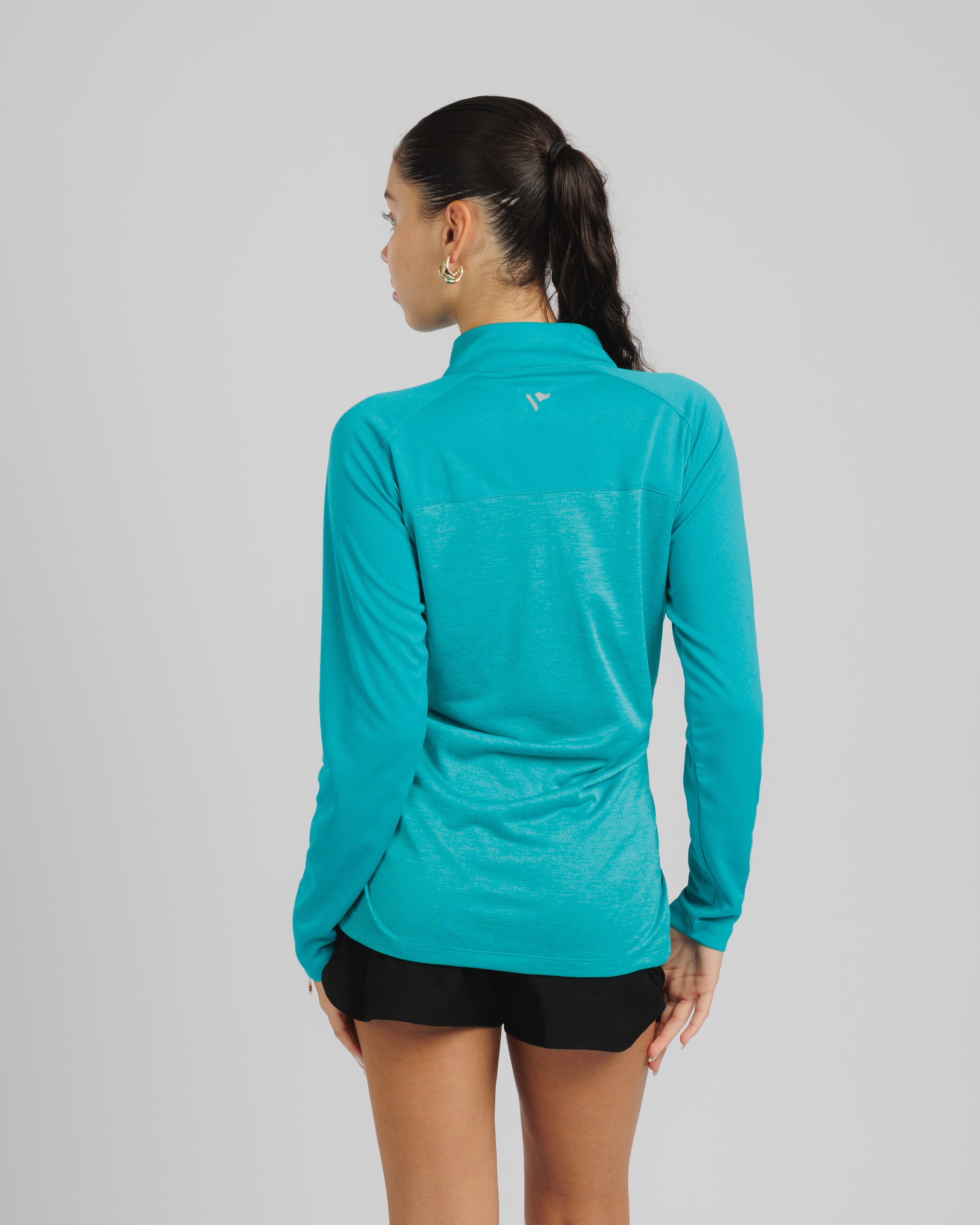 Aurora Ladies Quarter Zip Azure Blue