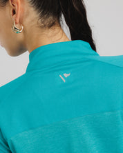 Aurora Ladies Quarter Zip Azure Blue