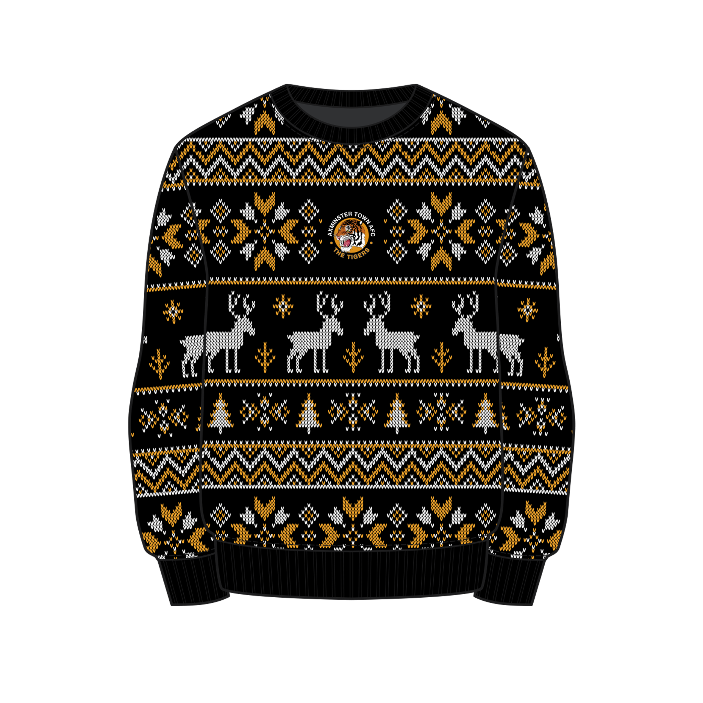 Axminster Town FC Christmas Jumper - Black/Amber/White