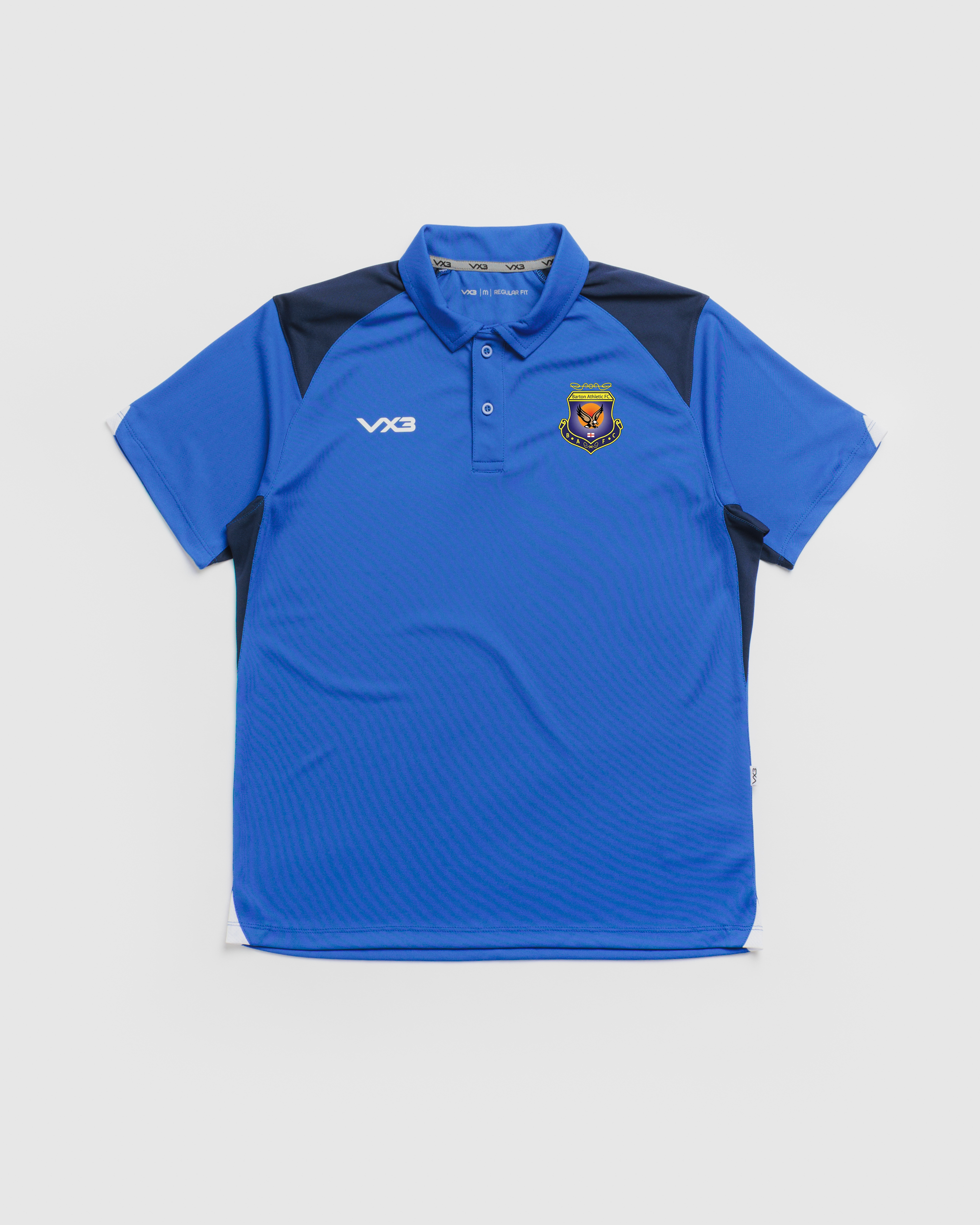 Barton Athletic FC Vertex Polo -Royal/Navy/White