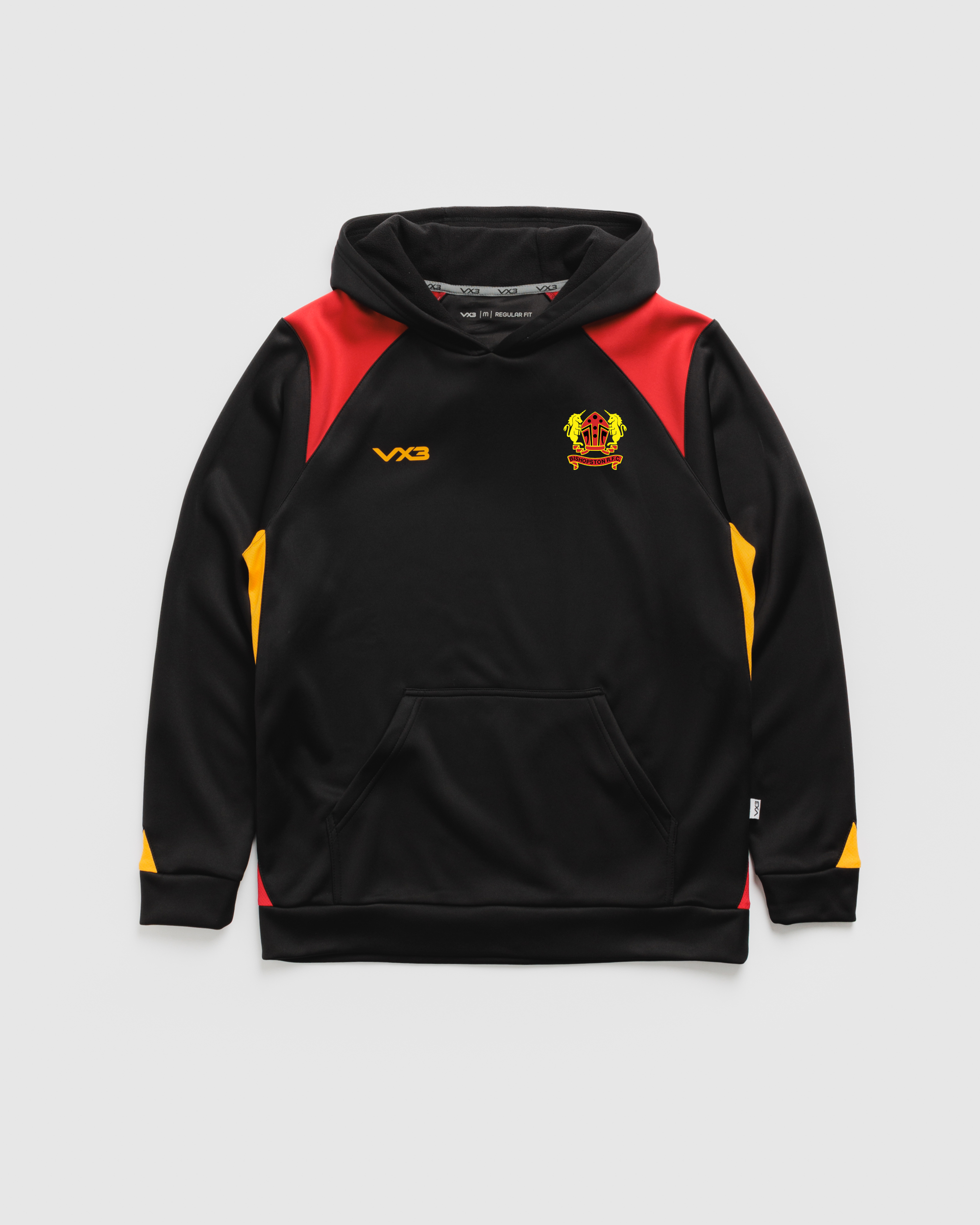 Bishopston RFC Vertex Hoodie -Black/Red/Amber
