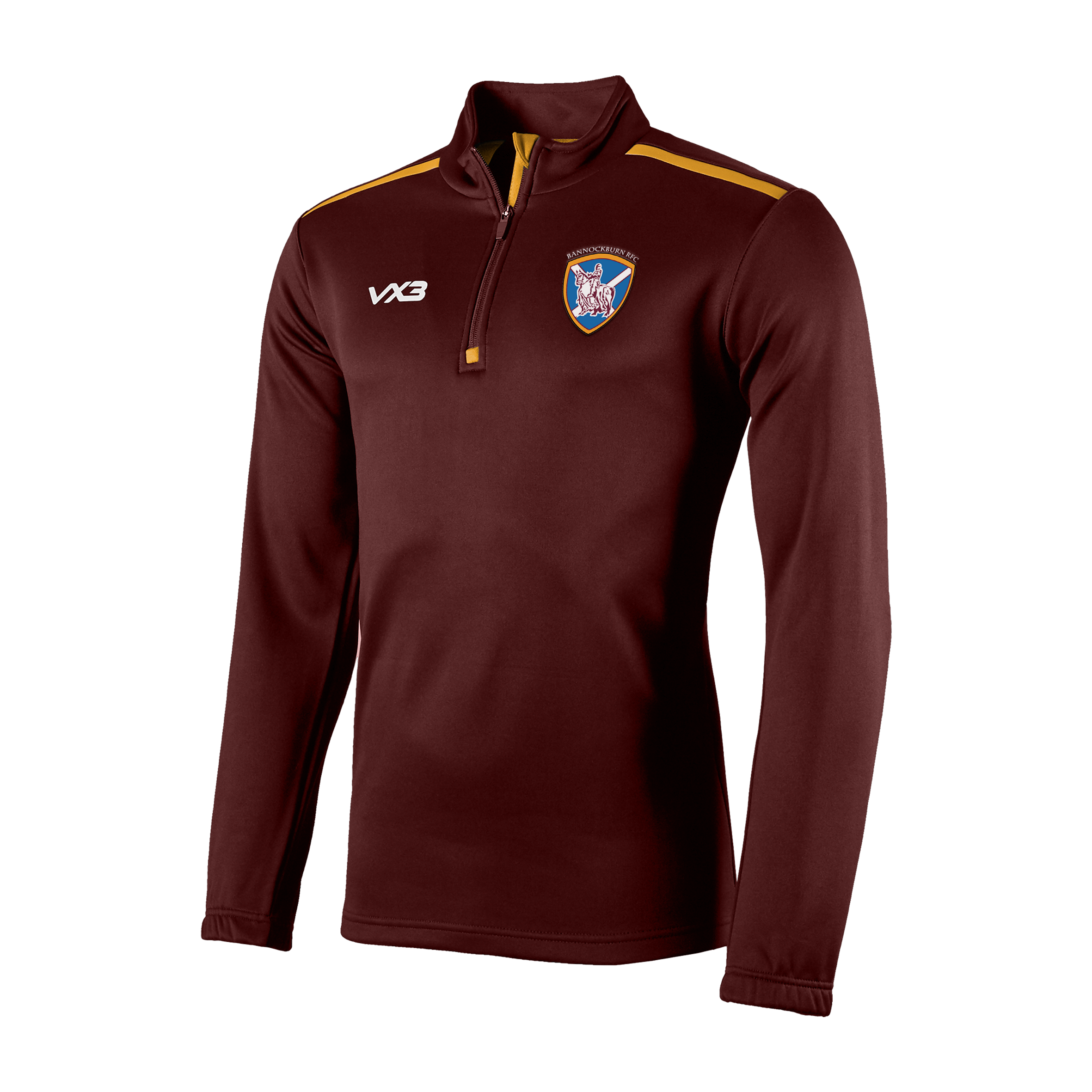 Bannockburn Rugby Club Fortis Quarter Zip Sweat Maroon/Amber
