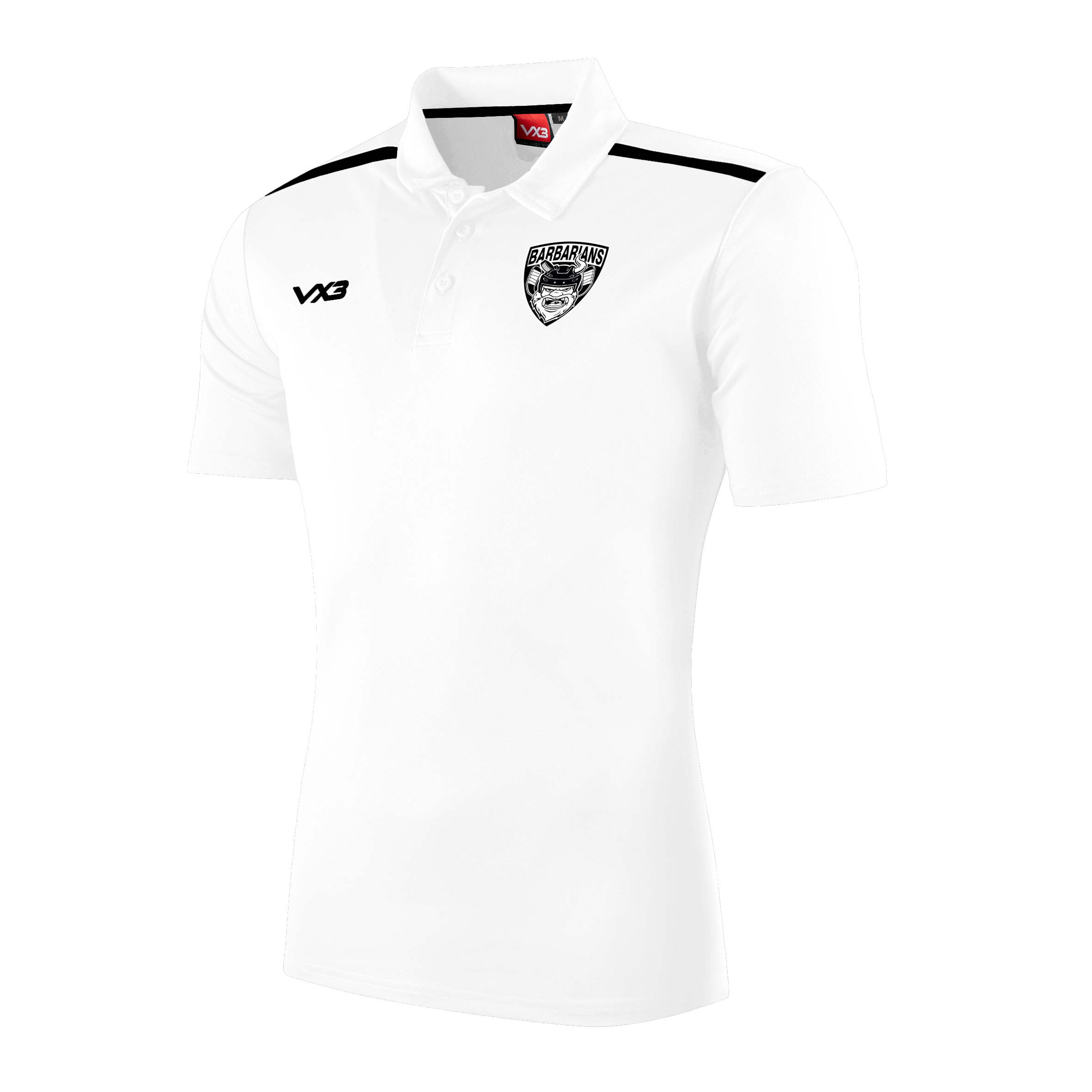 Barbarians Ice Hockey Fortis Polo - White/Black