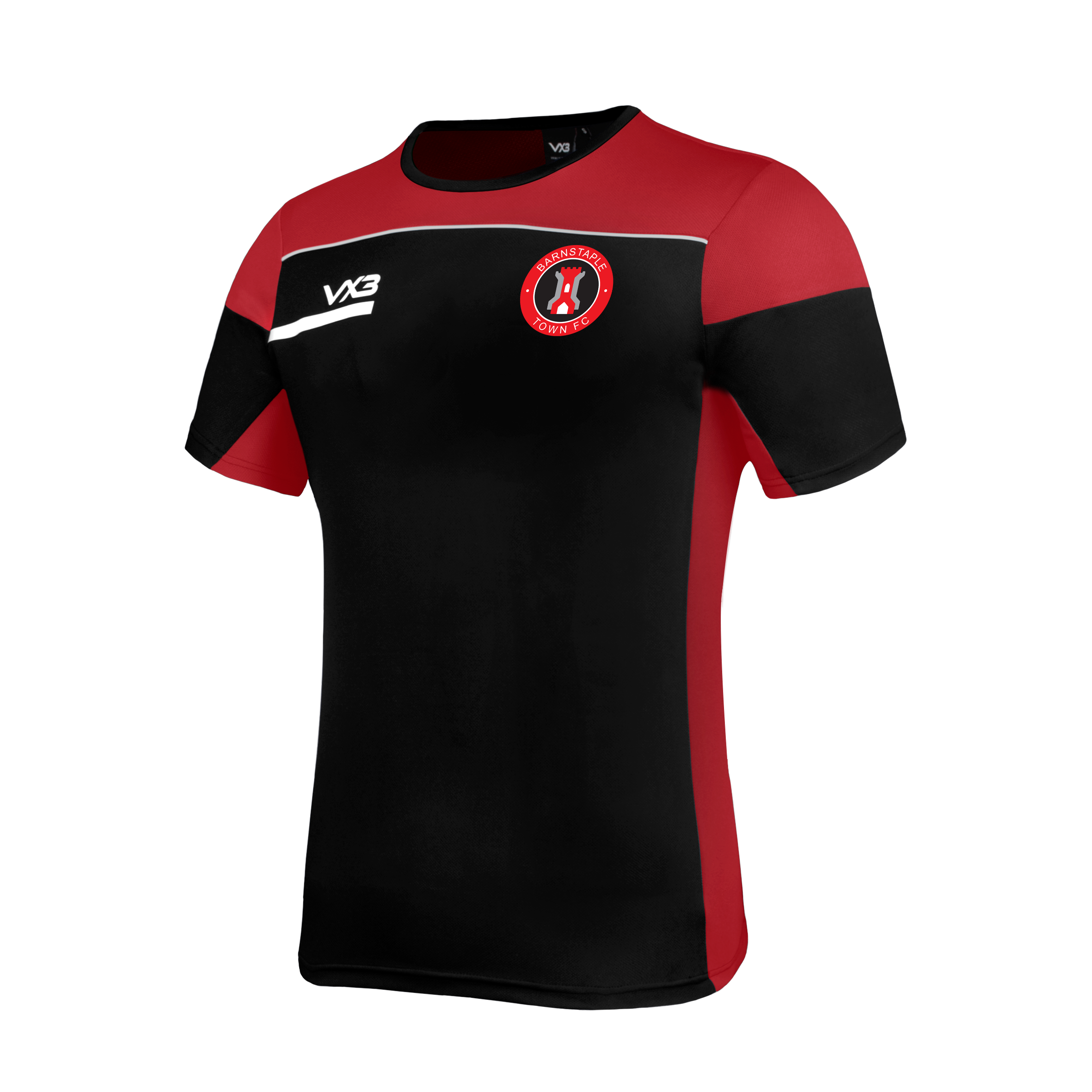 Barnstaple Town FC Opus Tee - Black Red