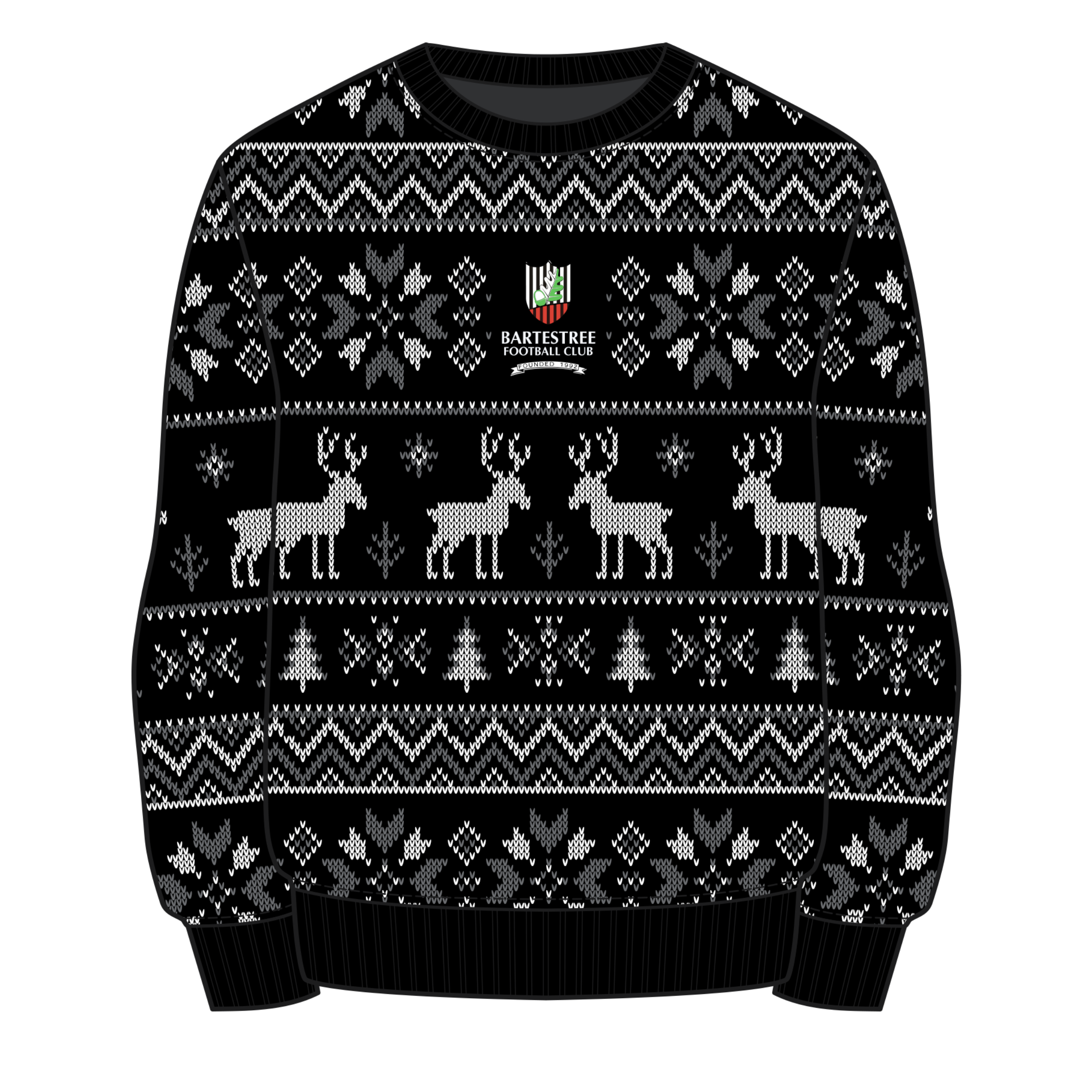 Bartestree FC Christmas Jumper - Black/Grey/White
