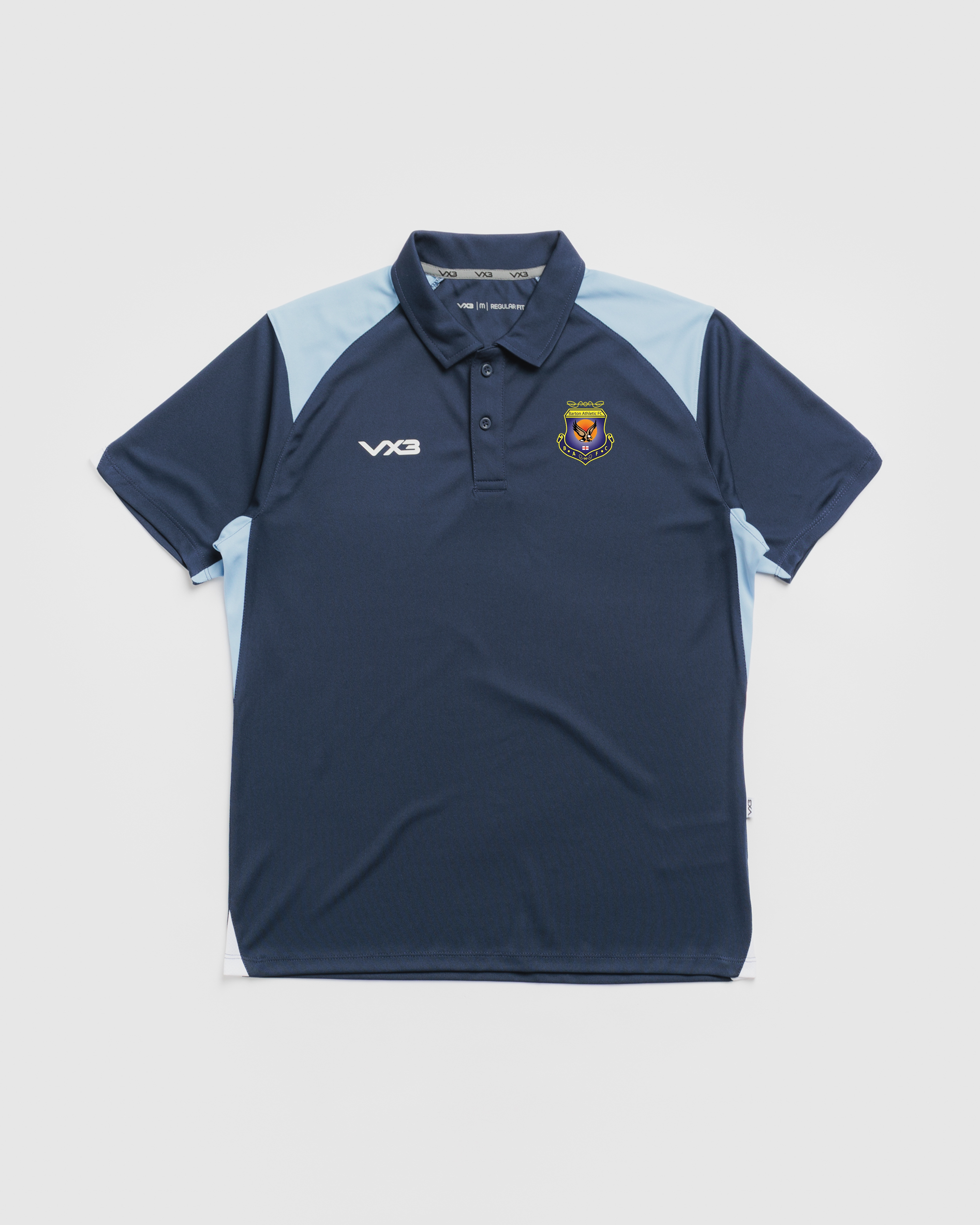 Barton Athletic FC Vertex Polo -Navy/Sky/White