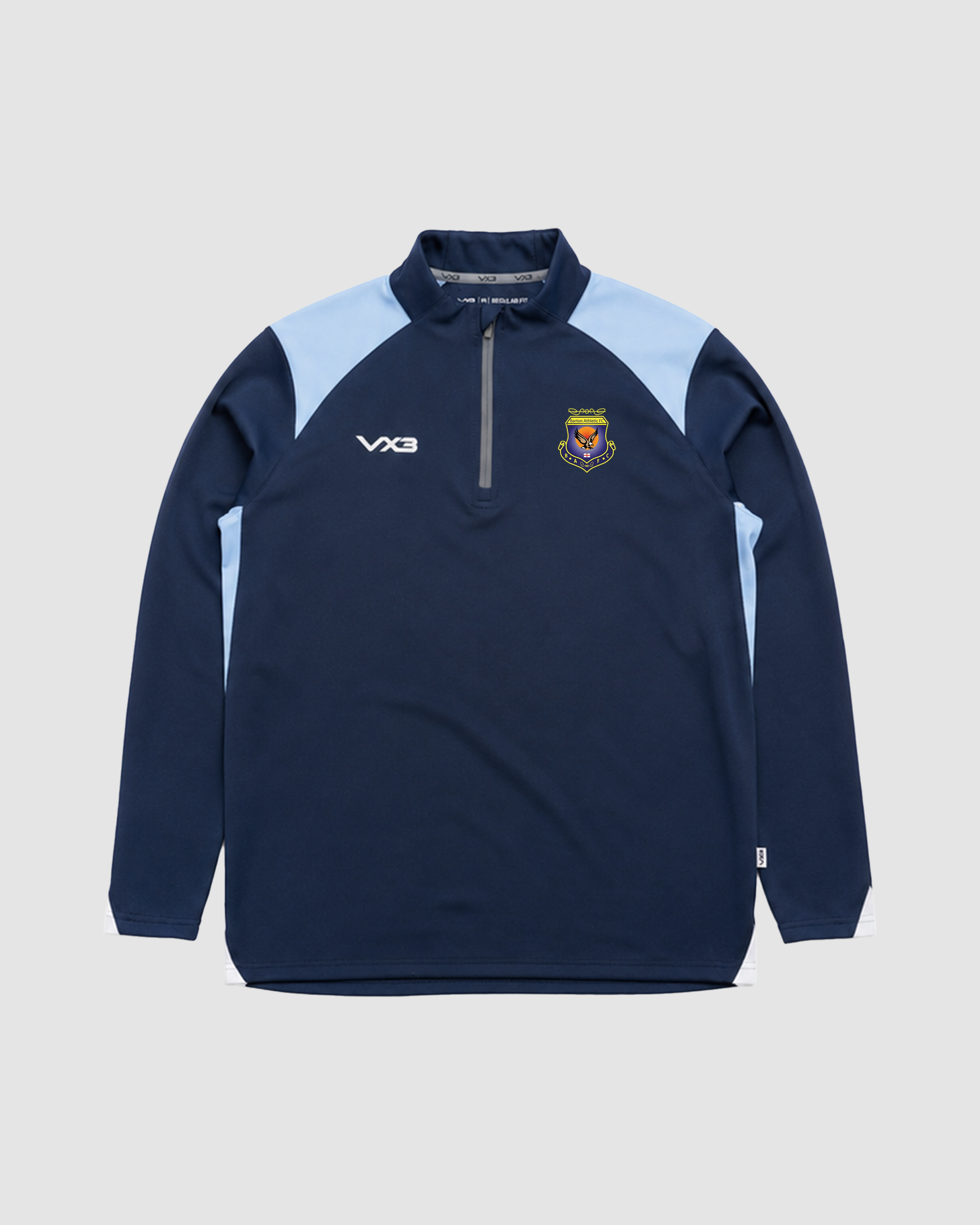 Barton Athletic FC Vertex Youth Quarter Zip -Navy/Sky/White