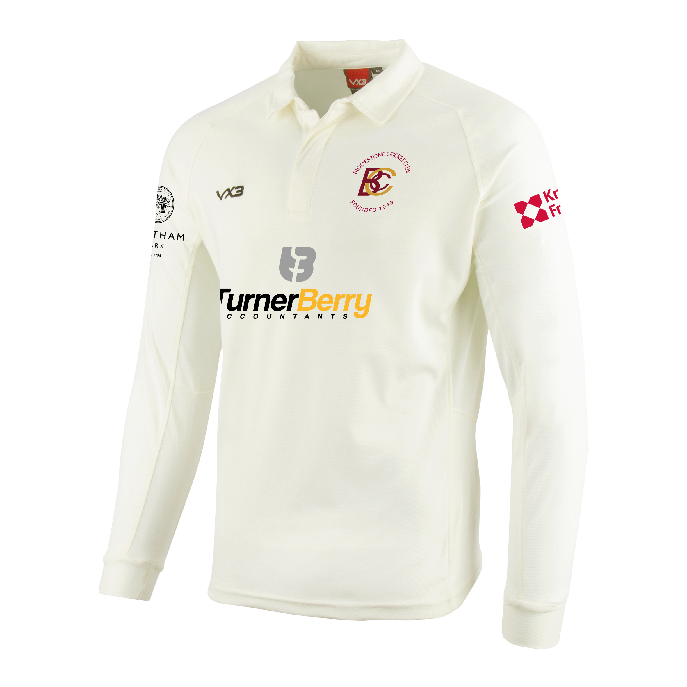 Biddestone Cricket Club Cricket Whites Youth Long Sleeve Shirt