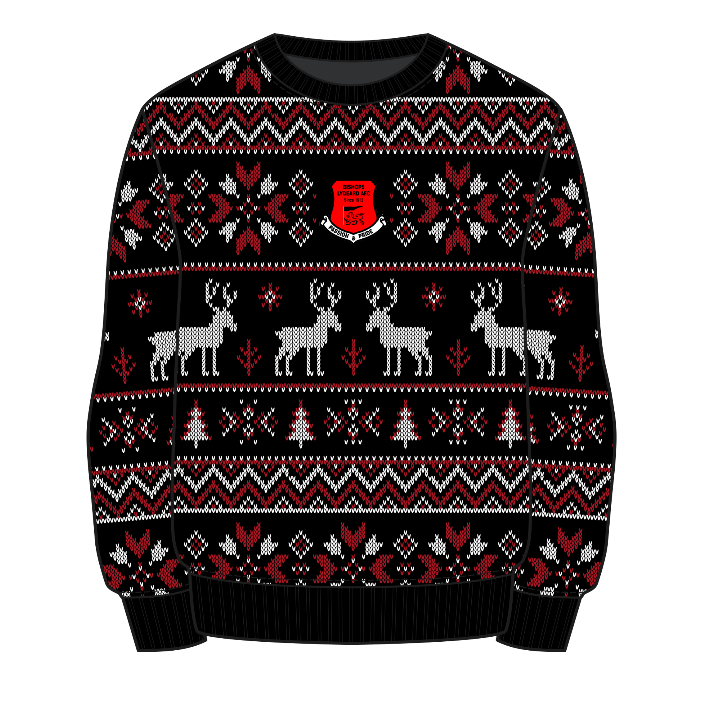 Bishops Lydeard Christmas Jumper - Black/Red/White