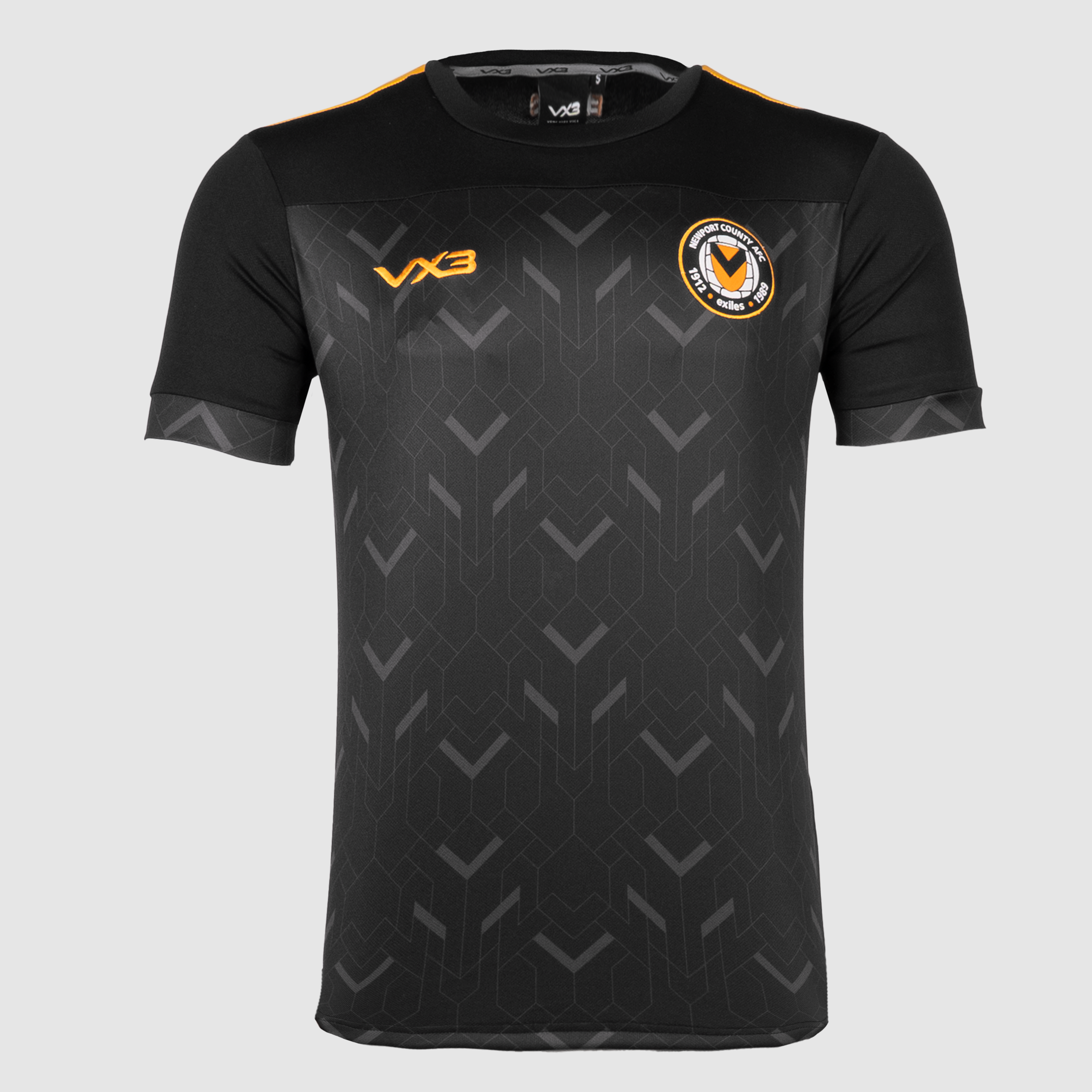 Newport County AFC Elite Travel Tee Black/Grey/Amber 23/24