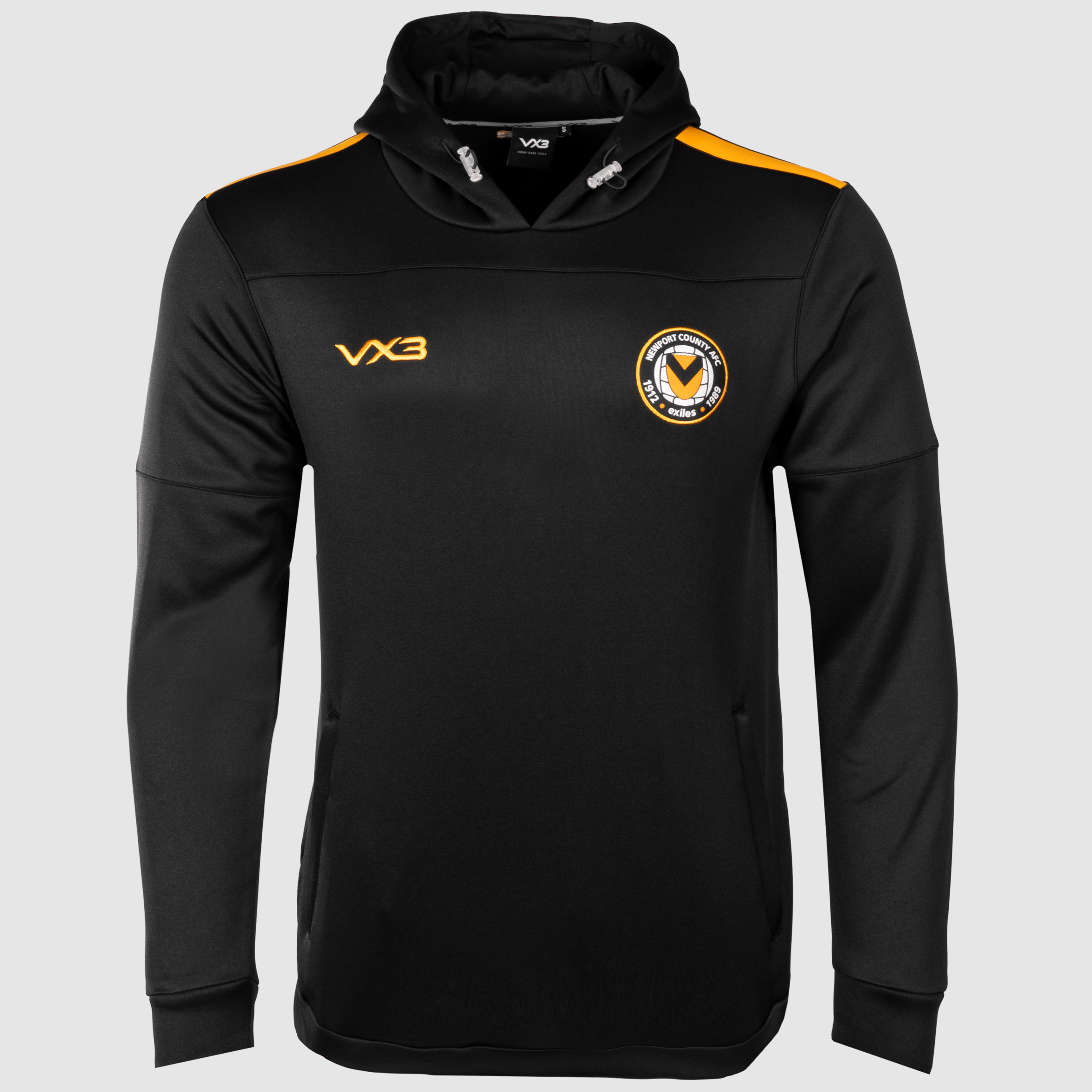 Newport County AFC Training Hoodie Black/Amber 23/24