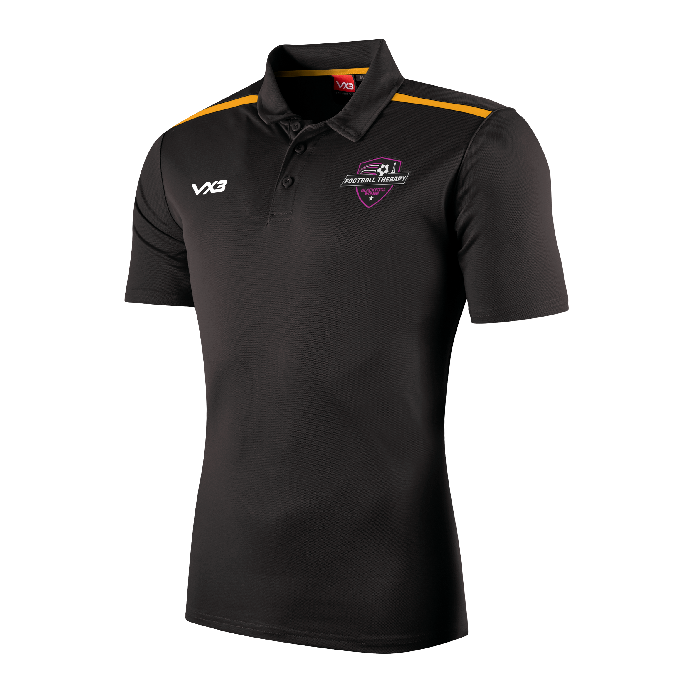 Blackpool Football Therapy Ladies Black/Amber Fortis Youth Polo