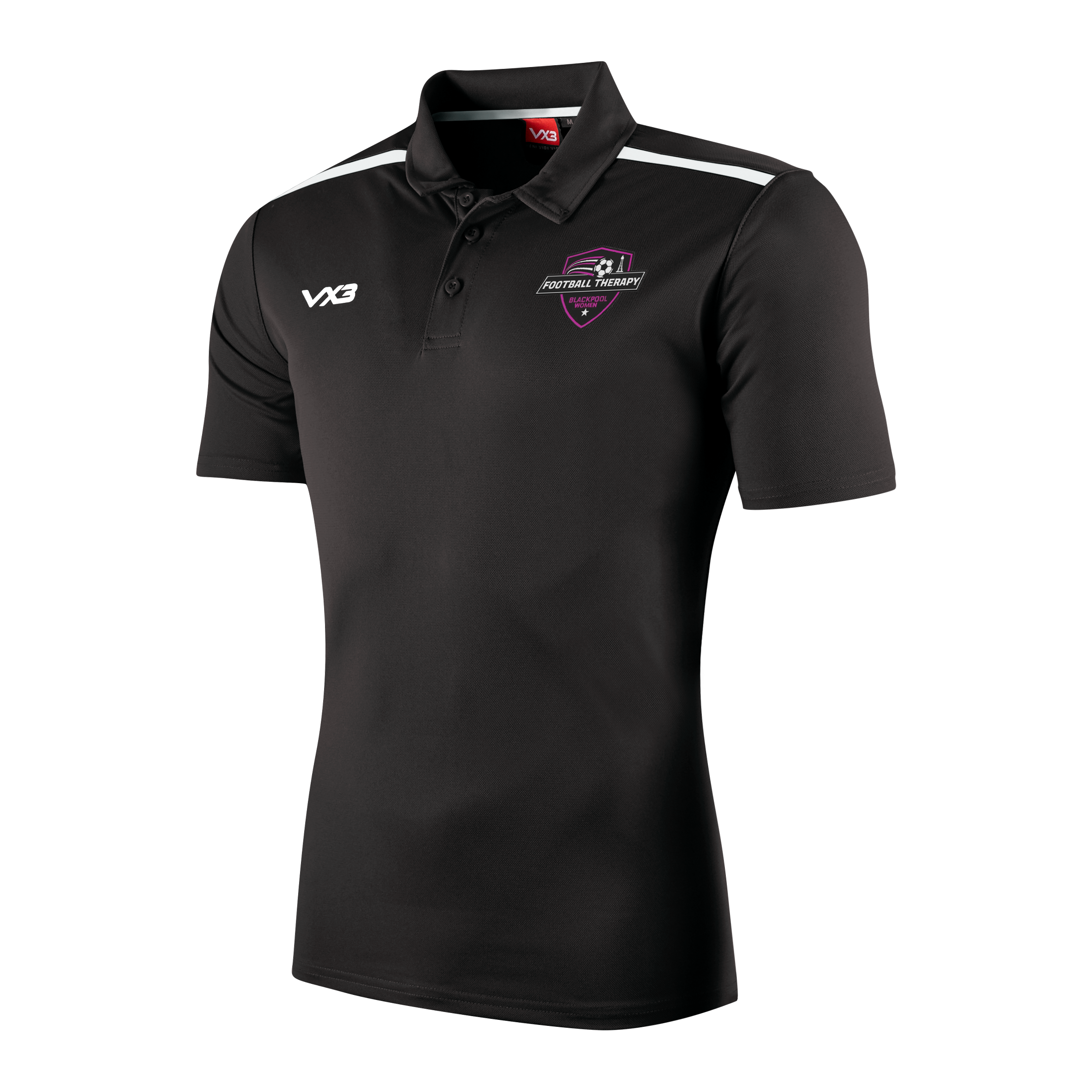 Blackpool Football Therapy Ladies Black/White Fortis Youth Polo