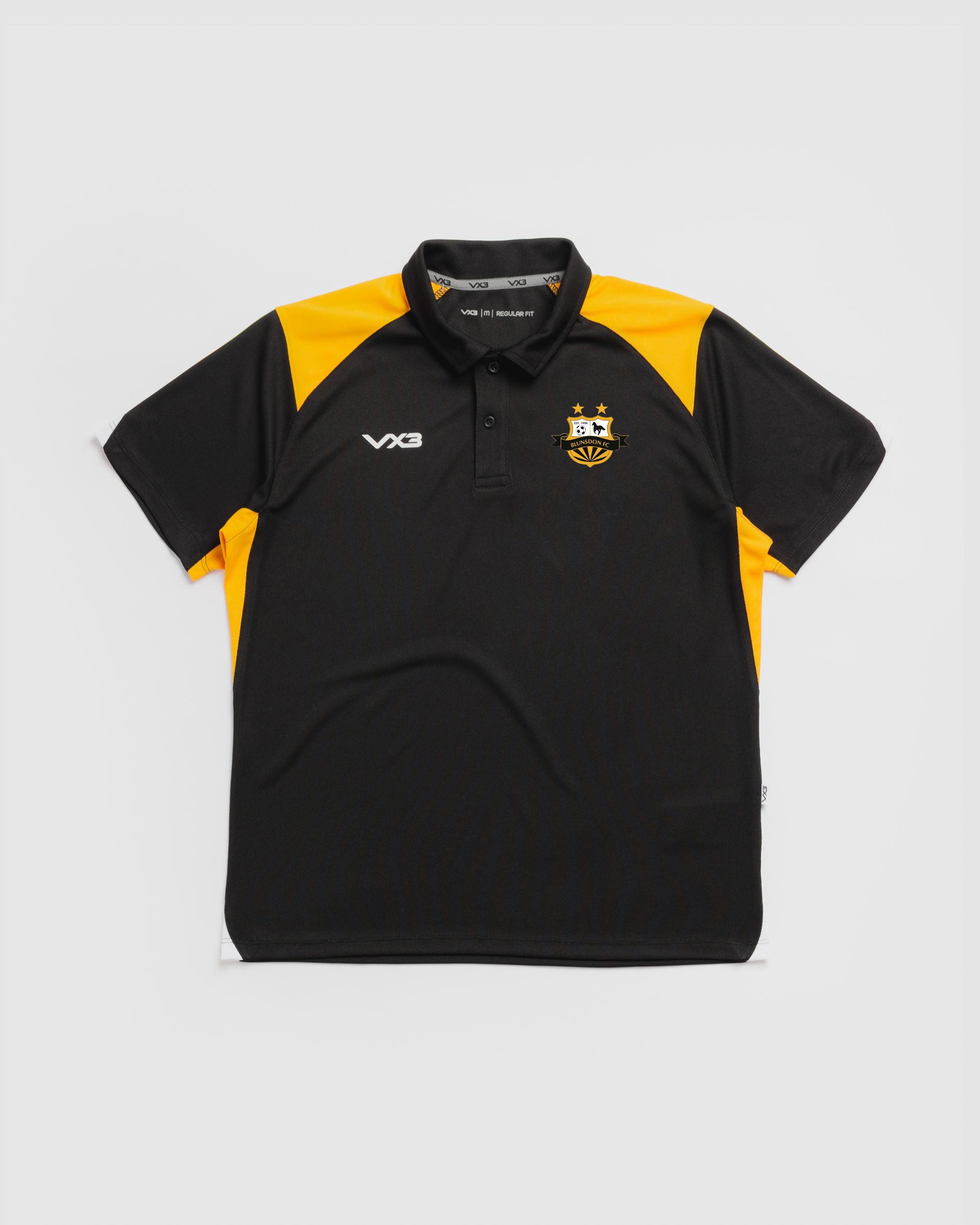 Blunsdon FC Vertex Polo -Black/Amber/White