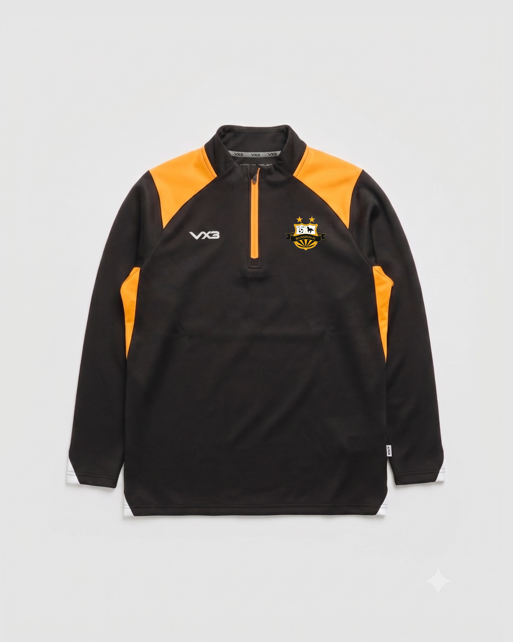 Blunsdon FC Vertex Youth Quarter Zip -Black/Amber/White