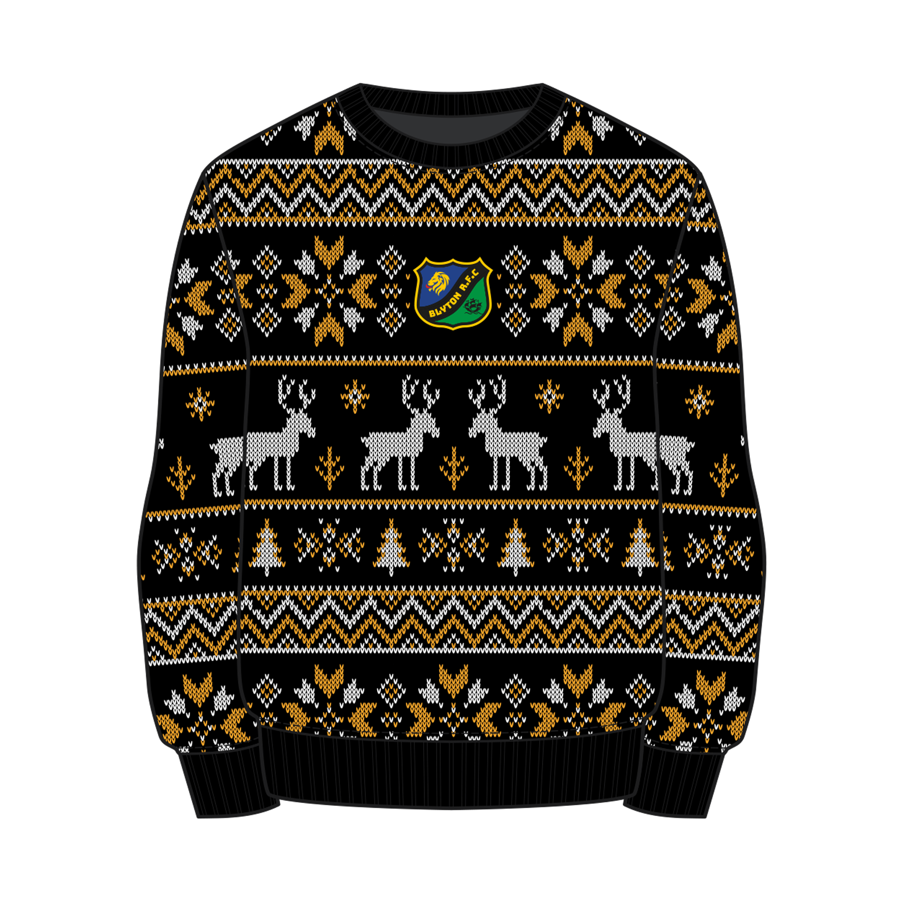 Blyton RFC Christmas Jumper - Black/Amber/White