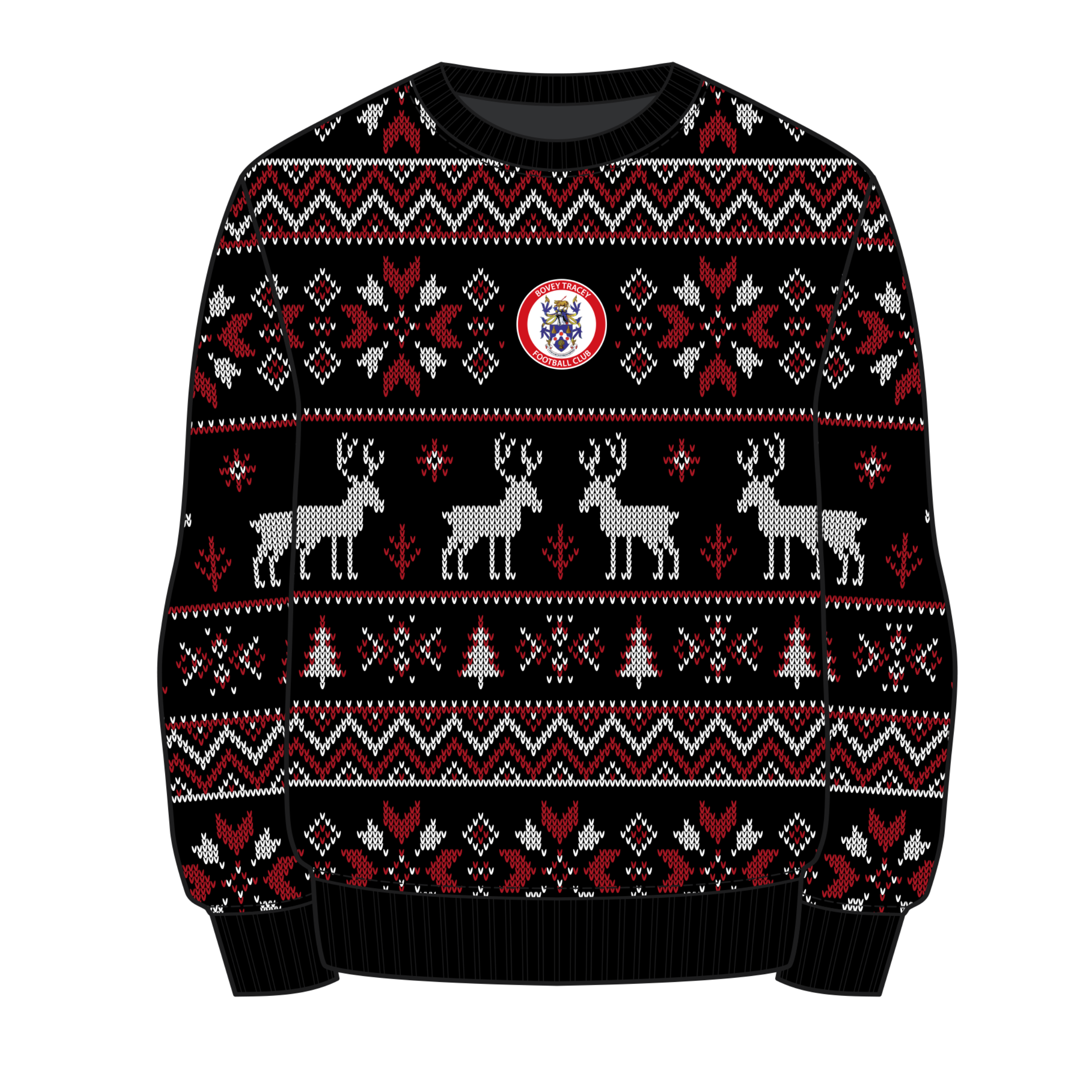 Bovey Tracey AFC Christmas Jumper - Black/Red/White Youth