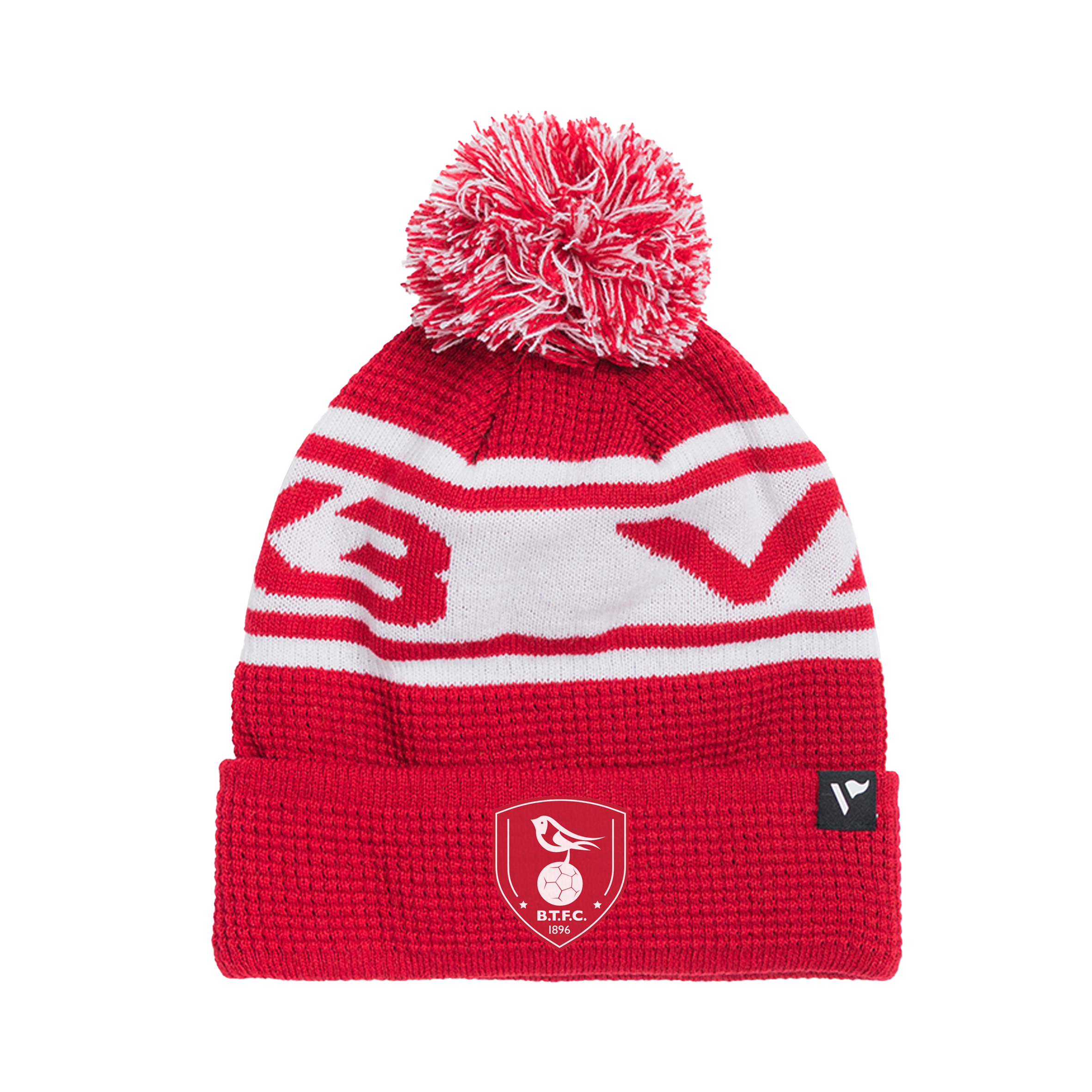 Bracknell Town FC Waffle Knit Bobble Hat - Red/White