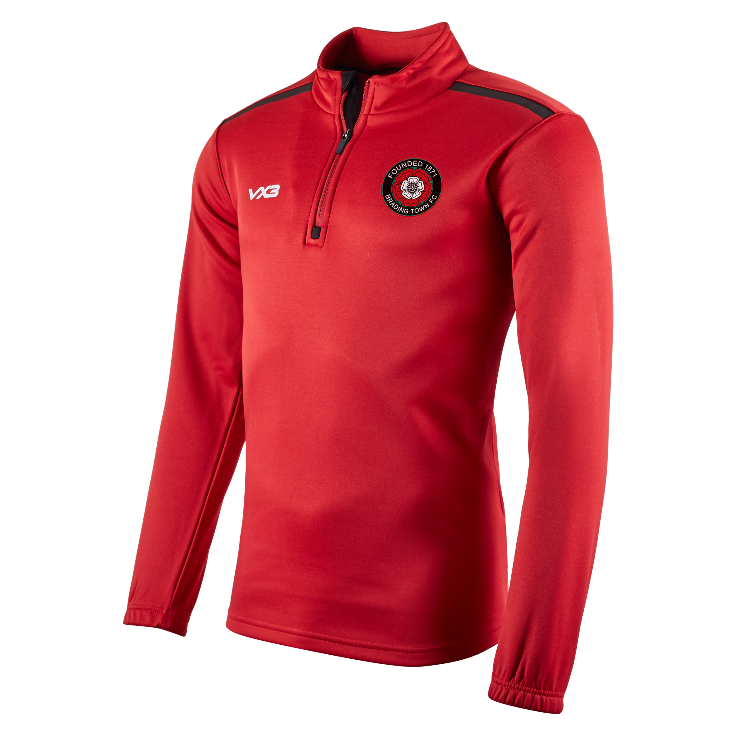Brading Town FC Red Fortis Quarter Zip Sweat