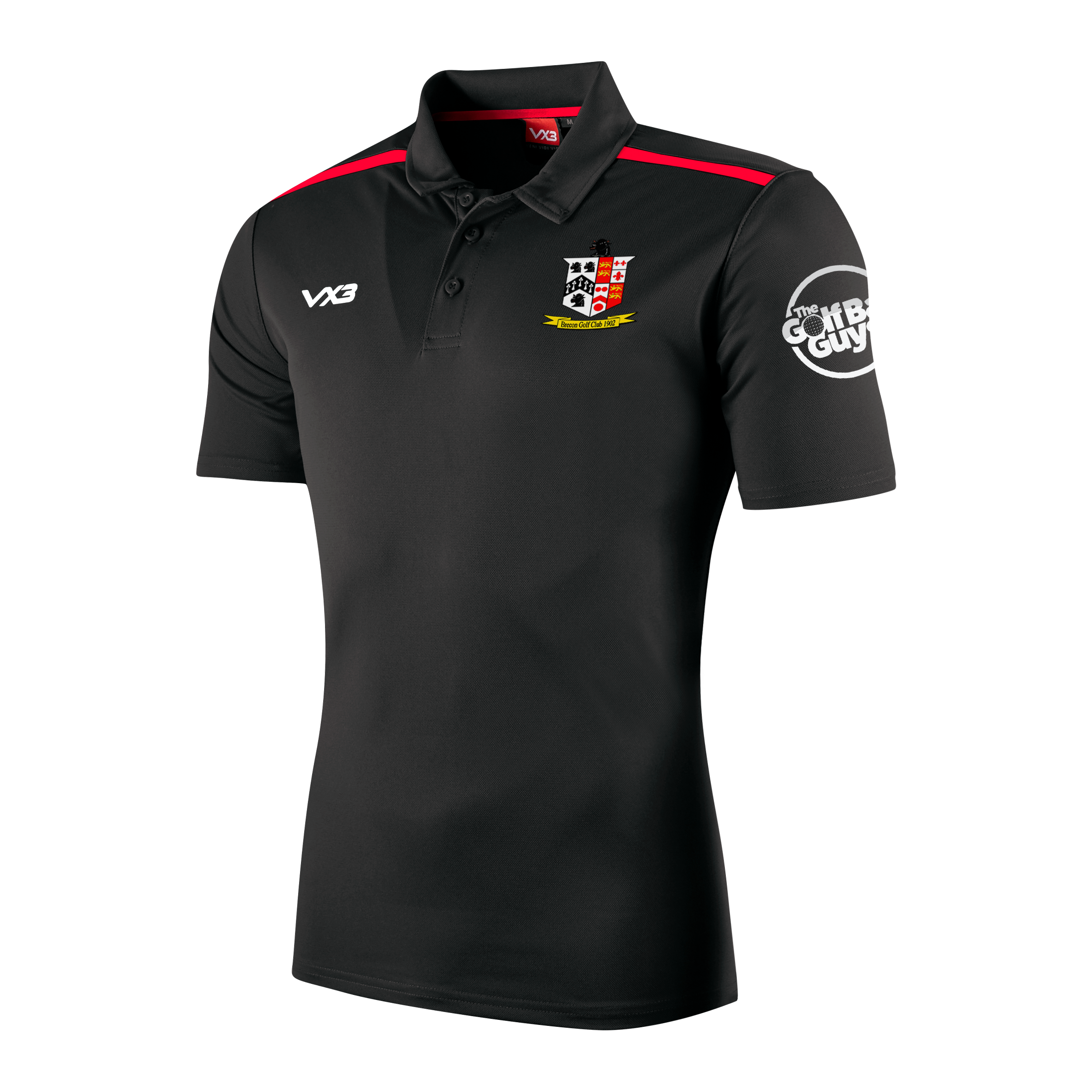 Brecon Golf Club Black Fortis Youth Polo