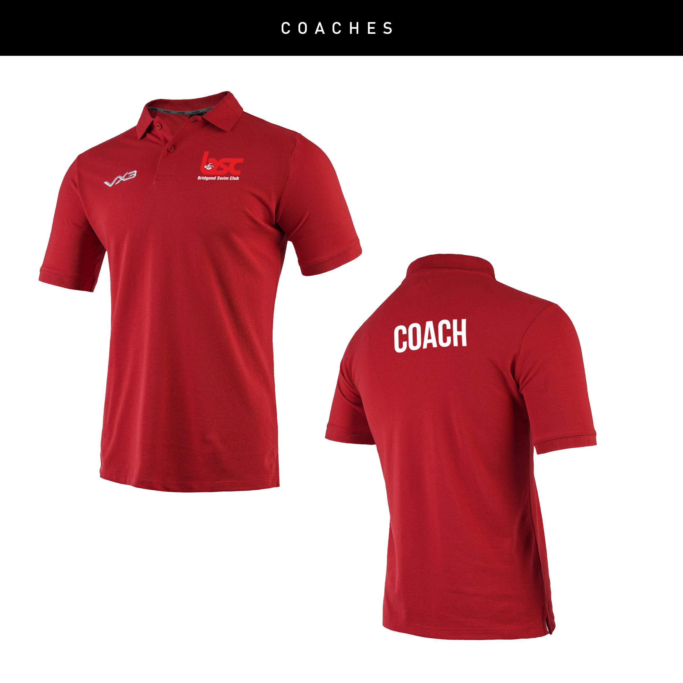 Bridgend Swim Club Coaches Red Primus Polo Shirt