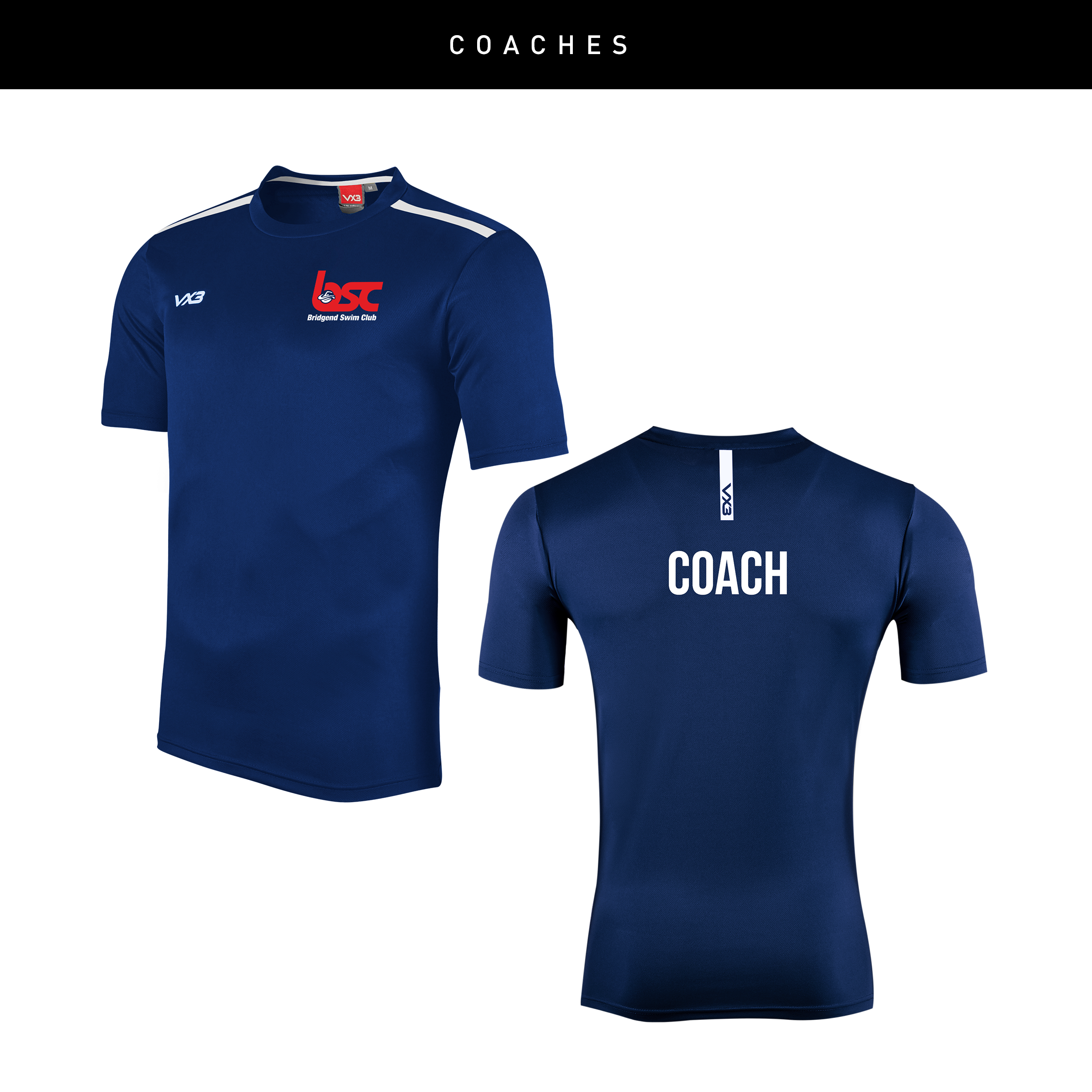 Bridgend Swim Club Coaches Navy Fortis Tee