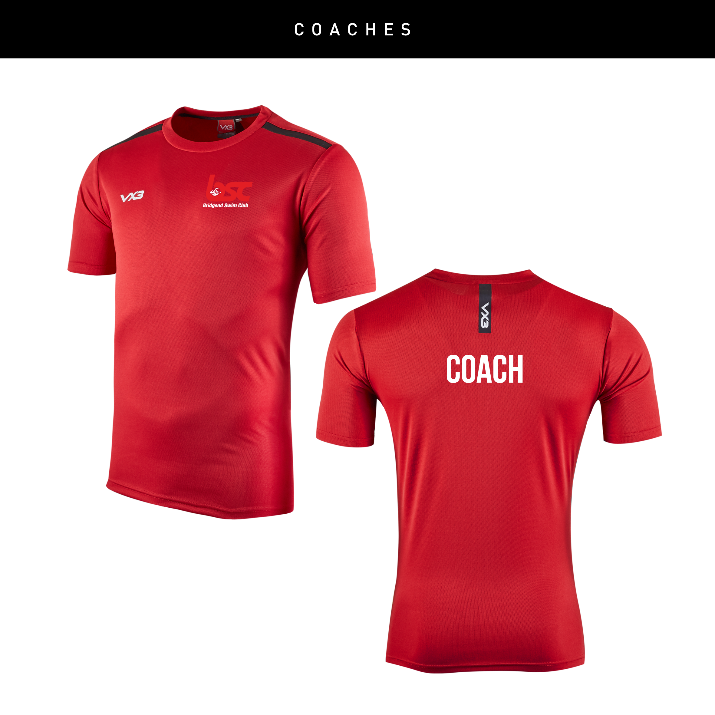 Bridgend Swim Club Coaches Red Fortis Tee
