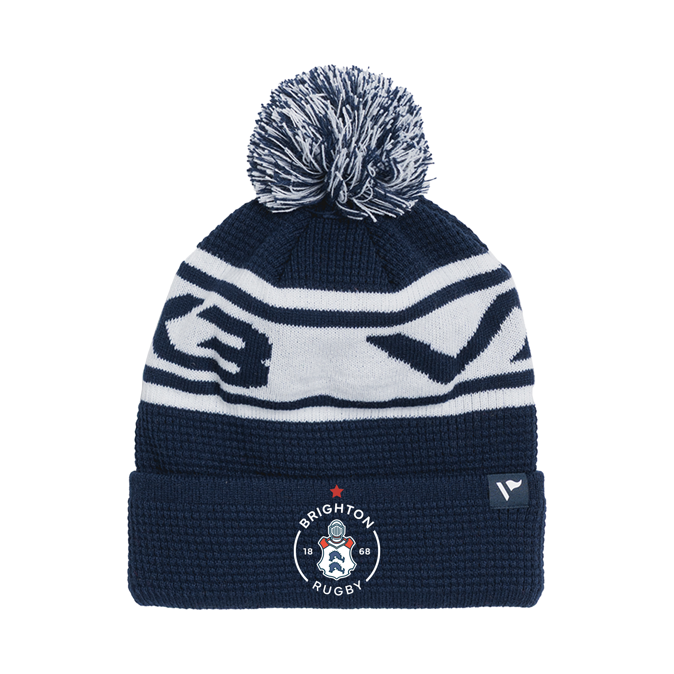 Brighton Football Club (R.F.U.) Waffle Knit Bobble Hat - Navy/White