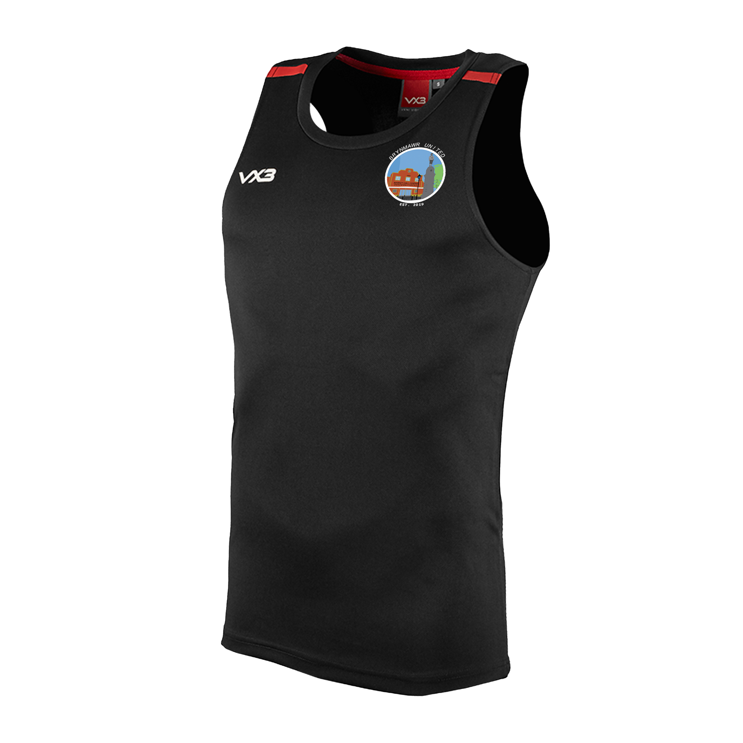 Brynmawr United FC Black/Red Fortis Vest