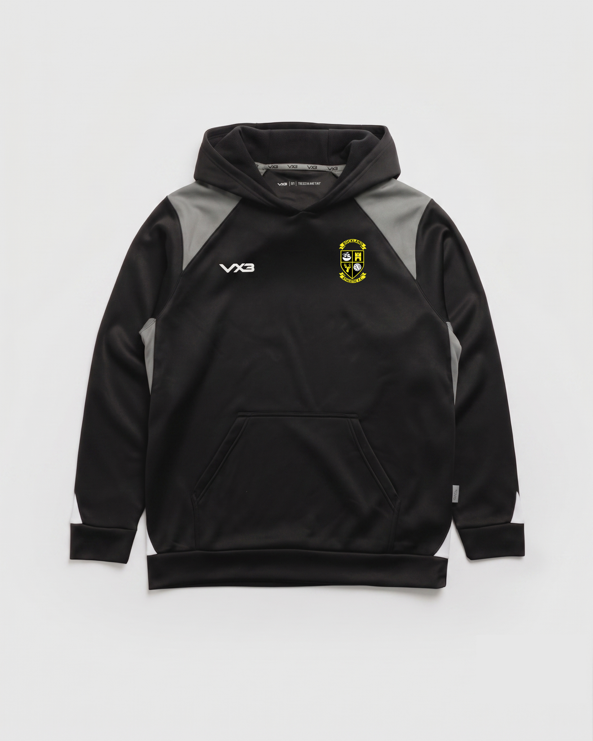 Buckland Athletic Football Club Vertex Hoodie -Black/Grey/White