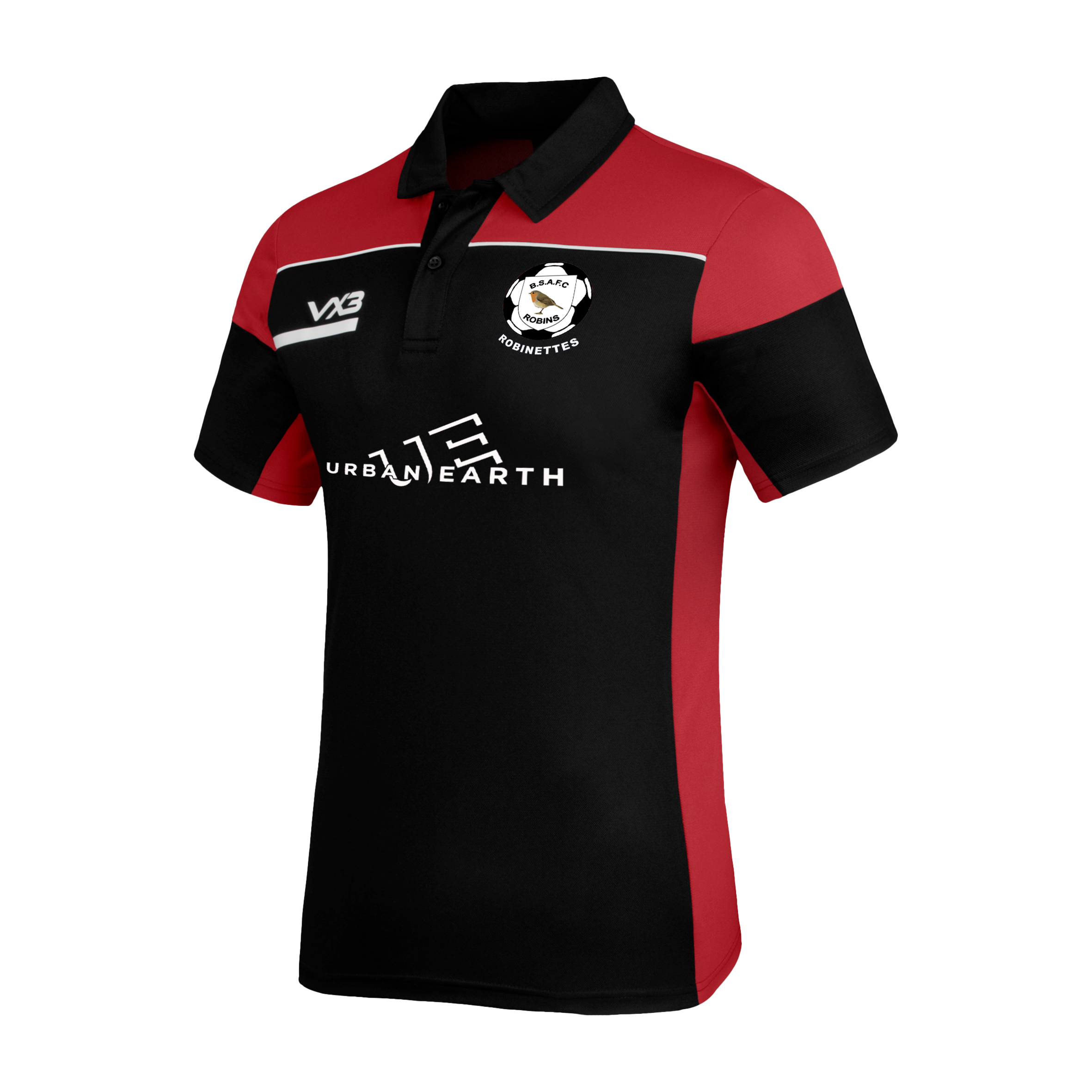 Budleigh Salterton FC 'Robinettes' Opus Polo - Black Red