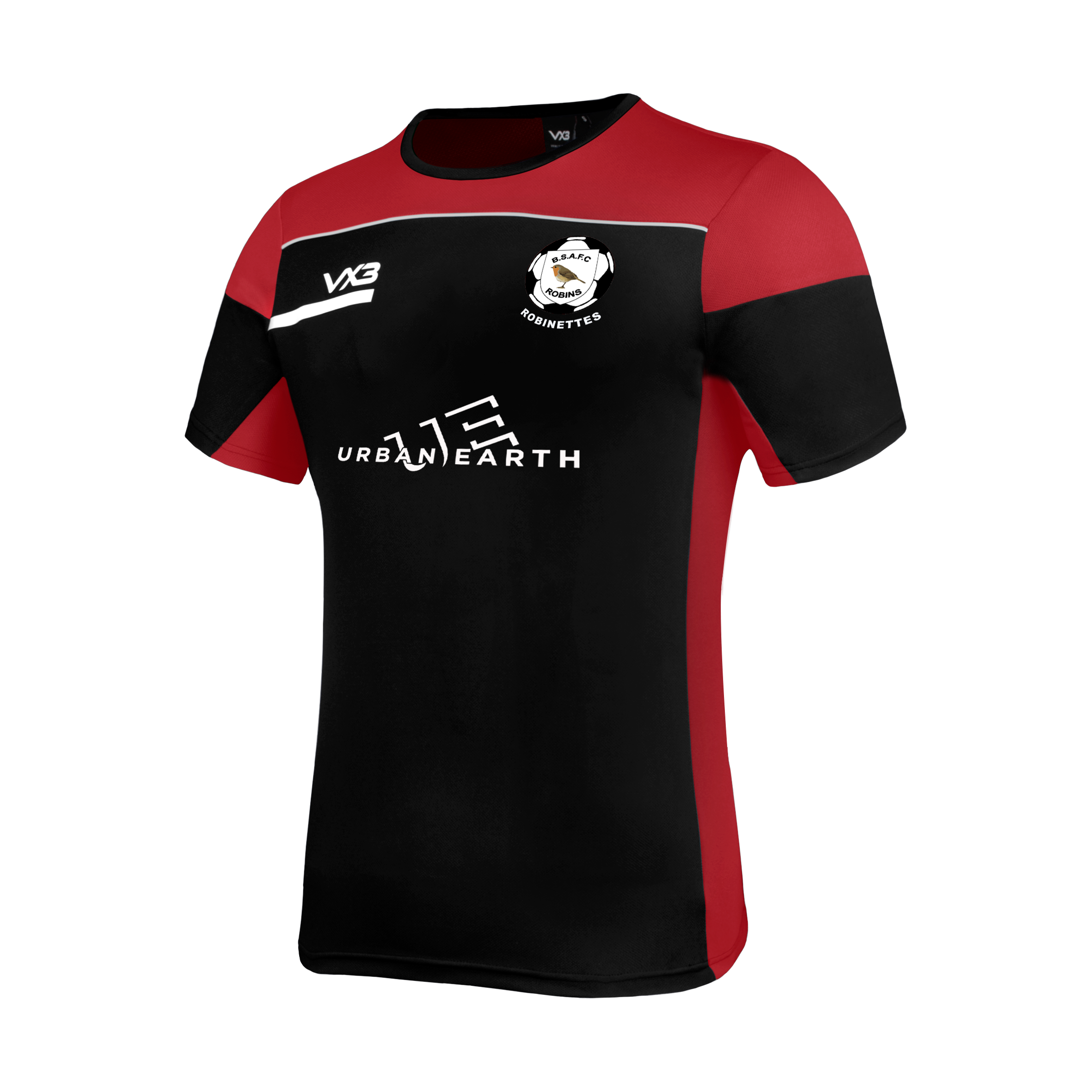 Budleigh Salterton FC 'Robinettes' Opus Tee - Black Red