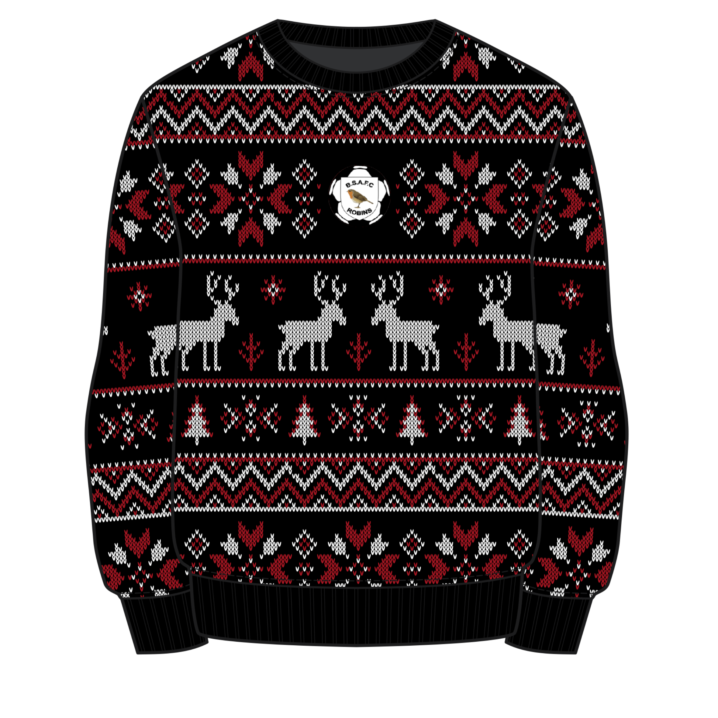 Budleigh Salterton FC Christmas Jumper - Black/Red/White