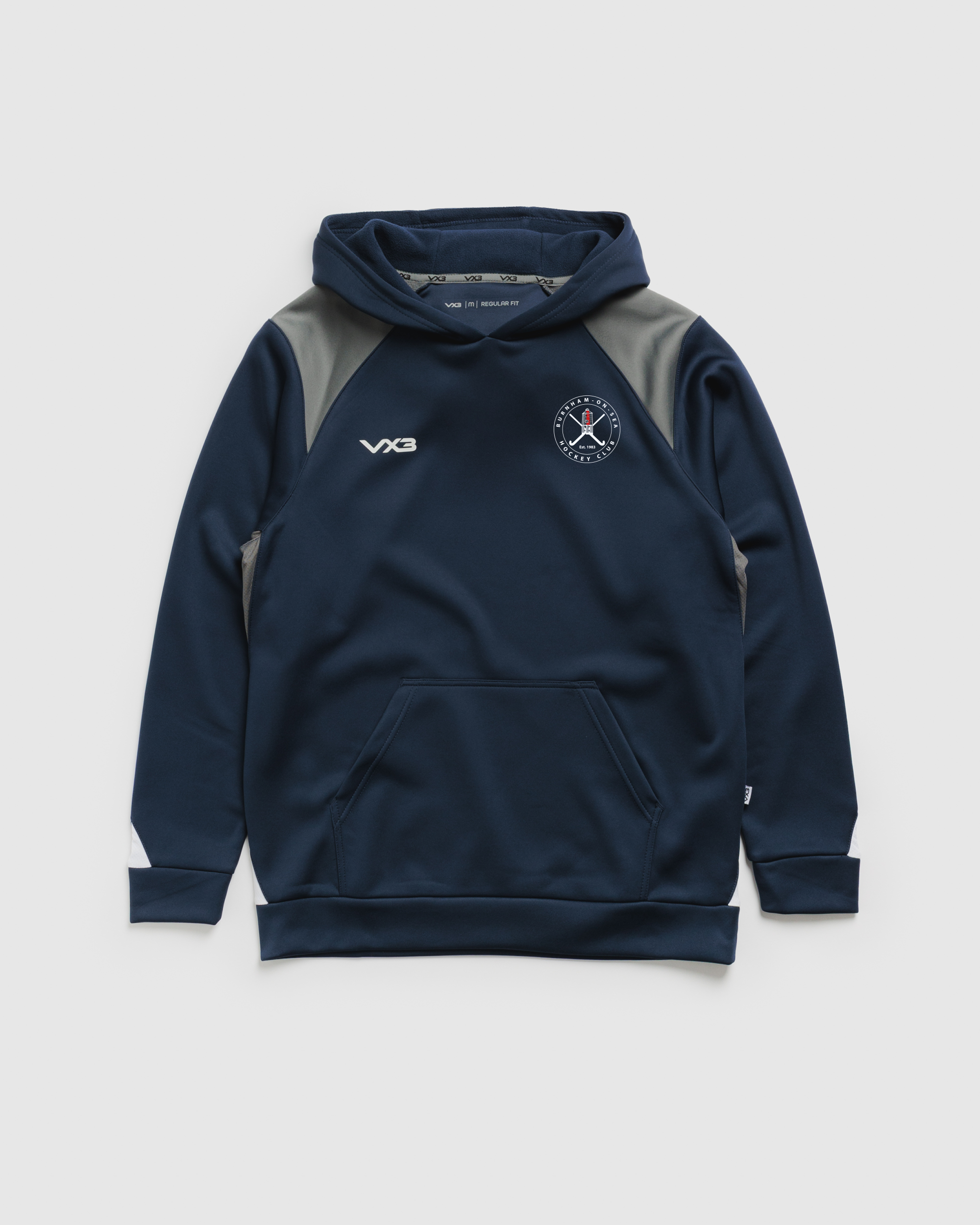 Burnham On Sea Hockey Club Vertex Hoodie -Navy/Grey/White