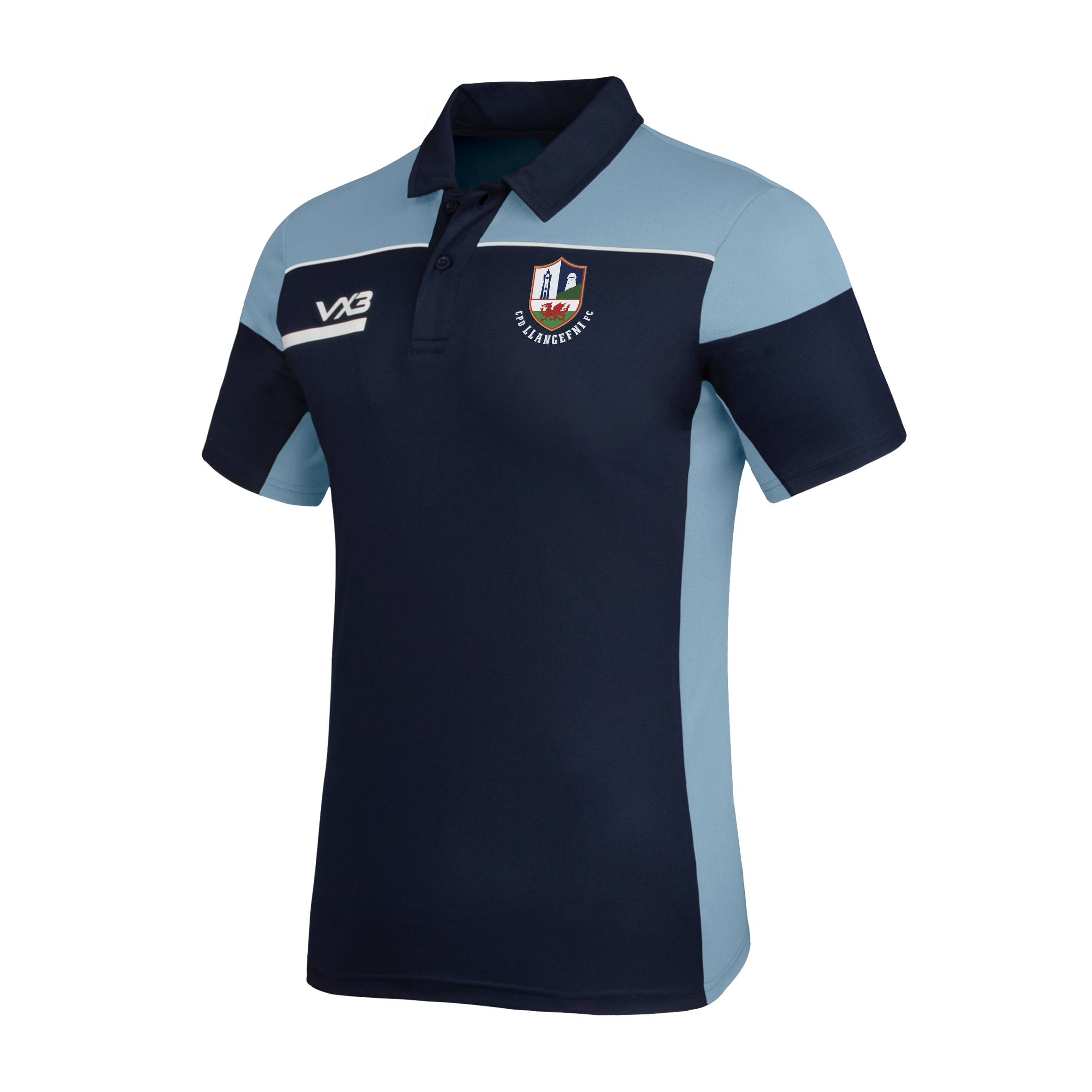 CPD Llangefni FC Navy/Sky Opus Polo
