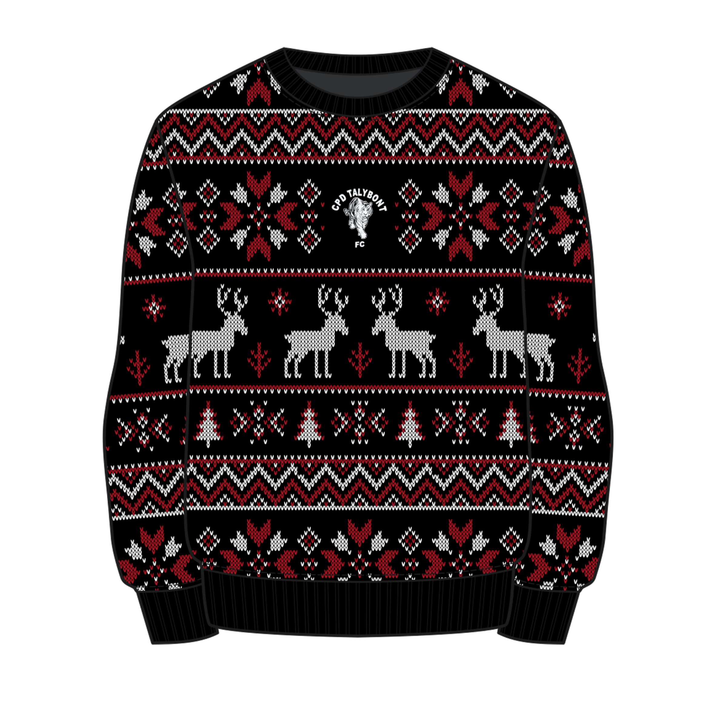 CPD Talybont FC Christmas Jumper - Black/Red/White