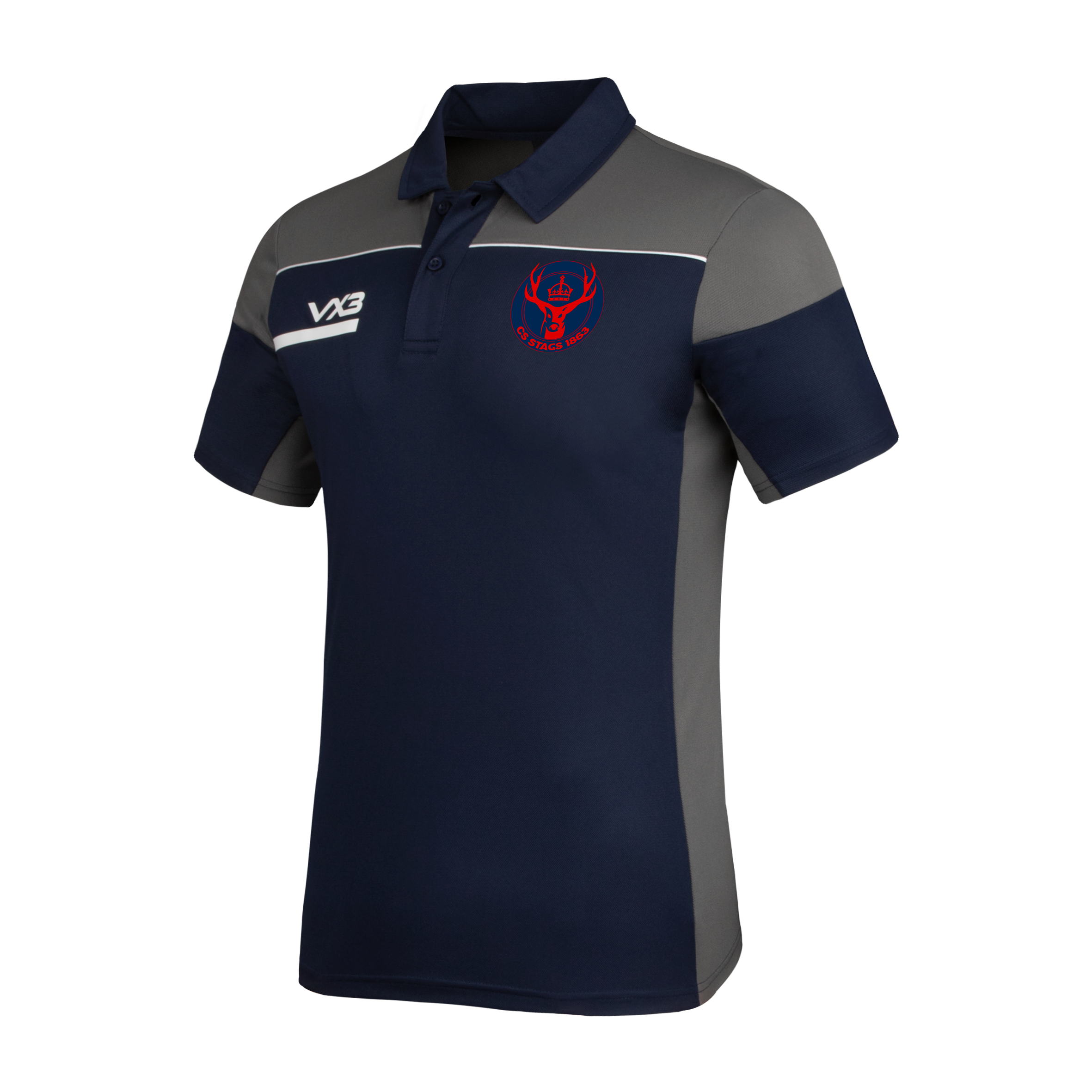 CS Stags 1863 Navy/Grey Opus Polo