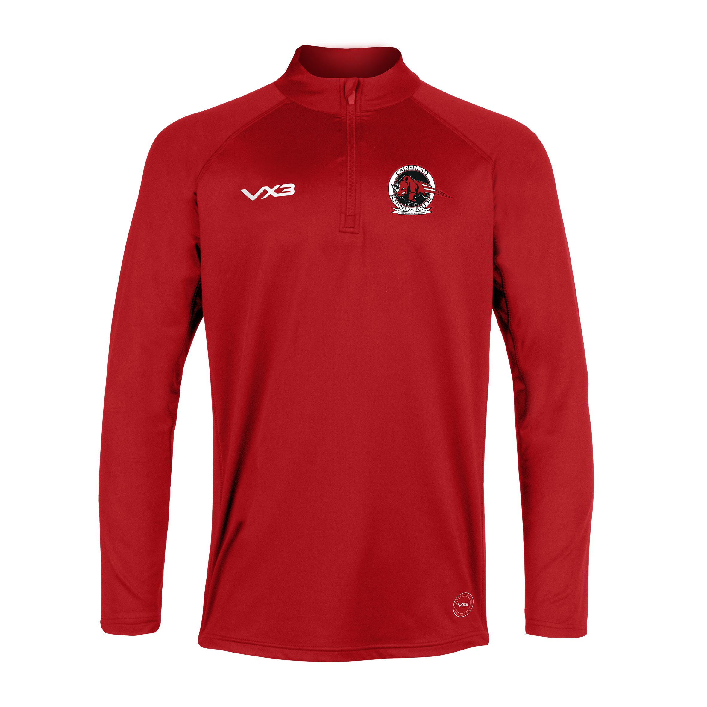 Cadishead Rhinos ARLFC Primus Youth Quarter Zip Red