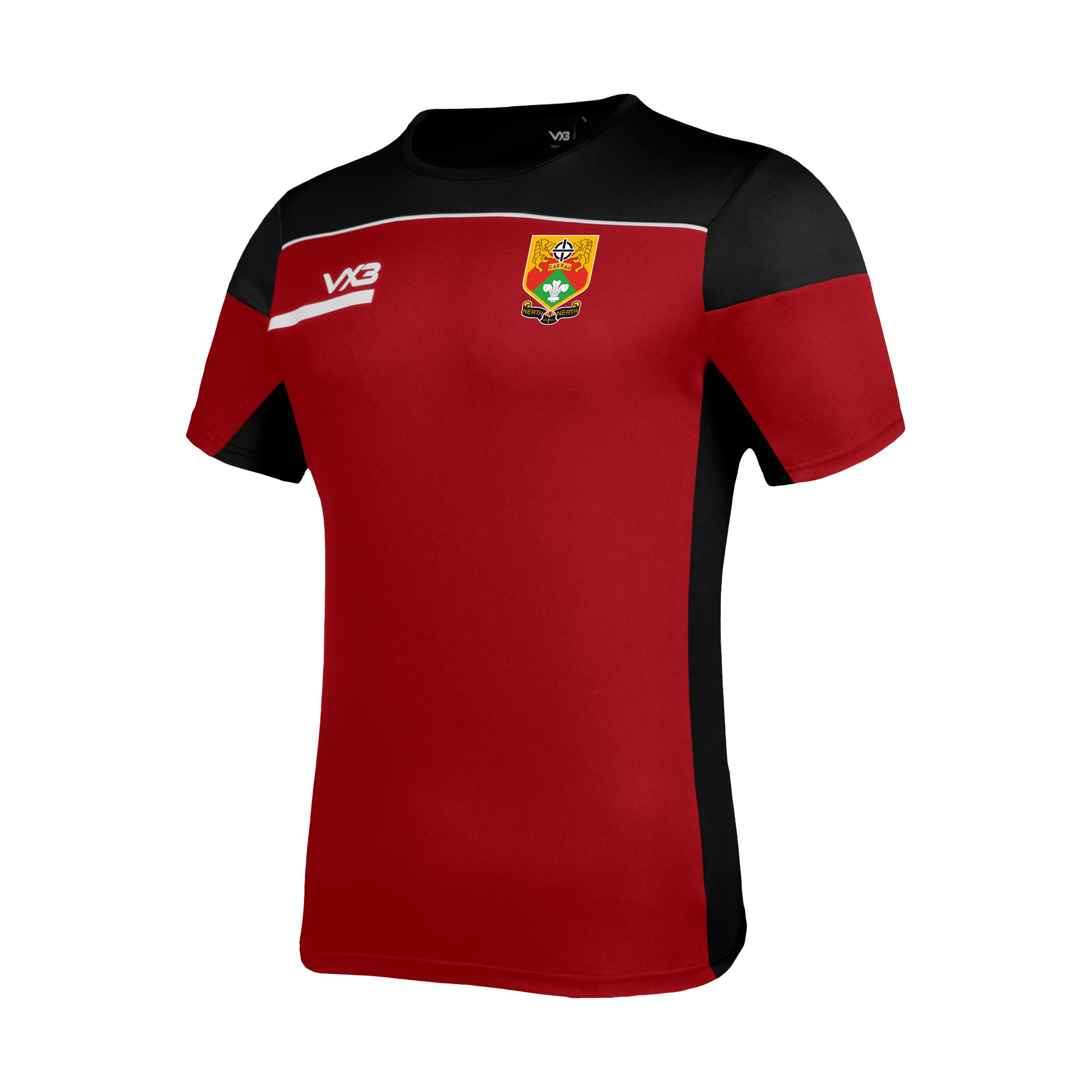 Caerau Ely RFC Opus Tee - Red Black